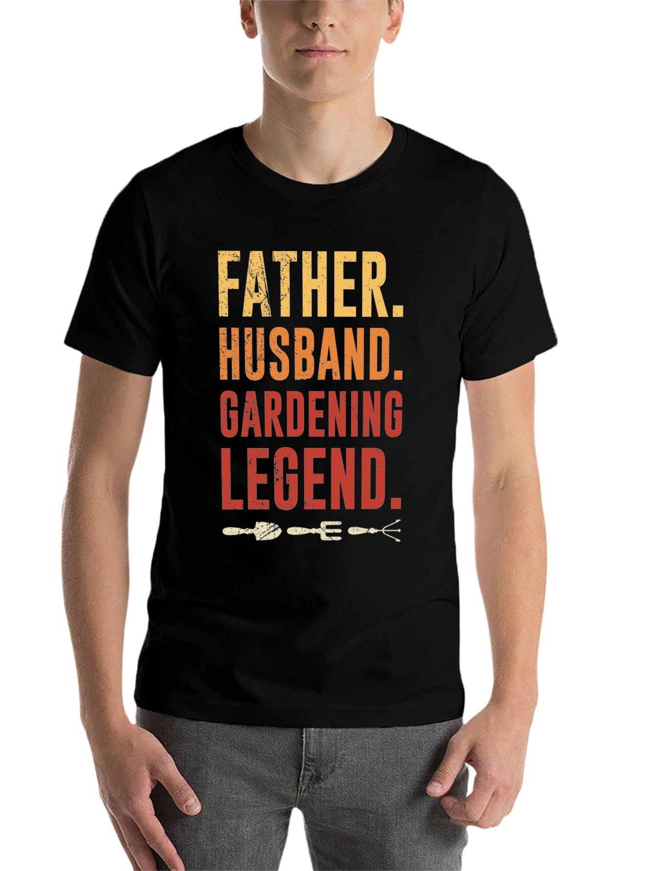 Black Father Husband Gardening Legend Graphic T-Shirt view 7