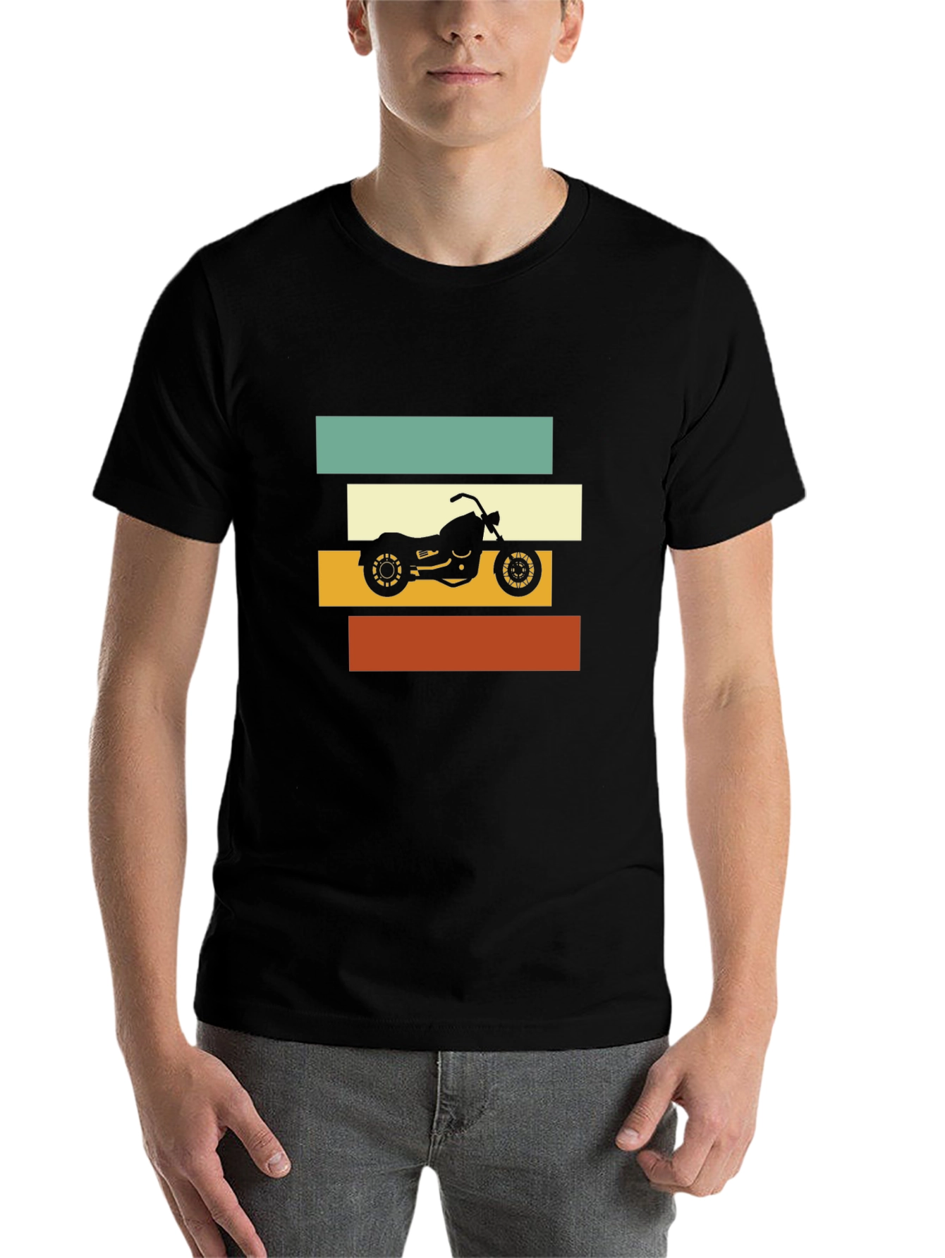 Black Retro Motorcycle Graphic Tee view 7