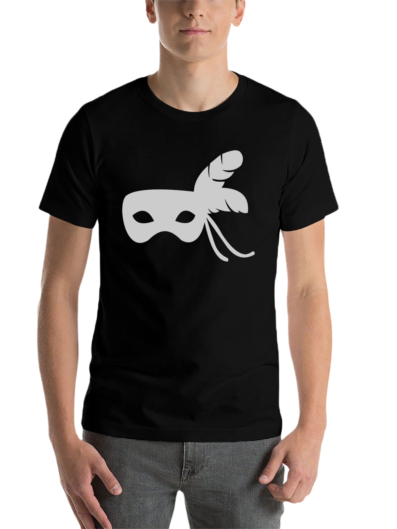 Black Masquerade Mask T-Shirt - Stylish & Unique view 7