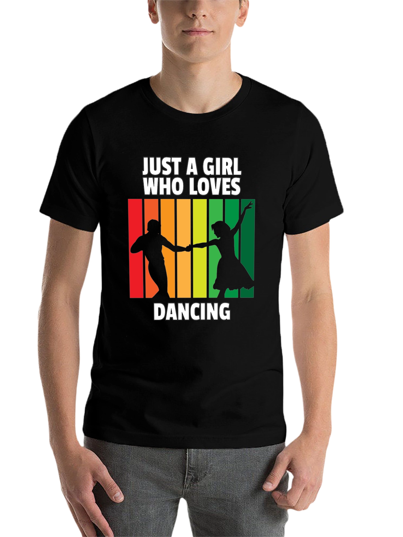 Black Dancing Lover T-Shirt: Just a Girl Who Loves Dancing Tee view 7