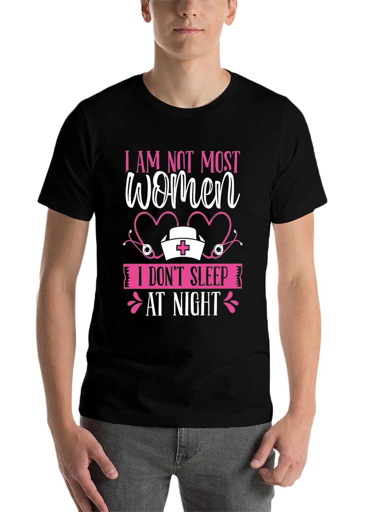 Black I AM NOT MOST WOMEN T-Shirt view 7