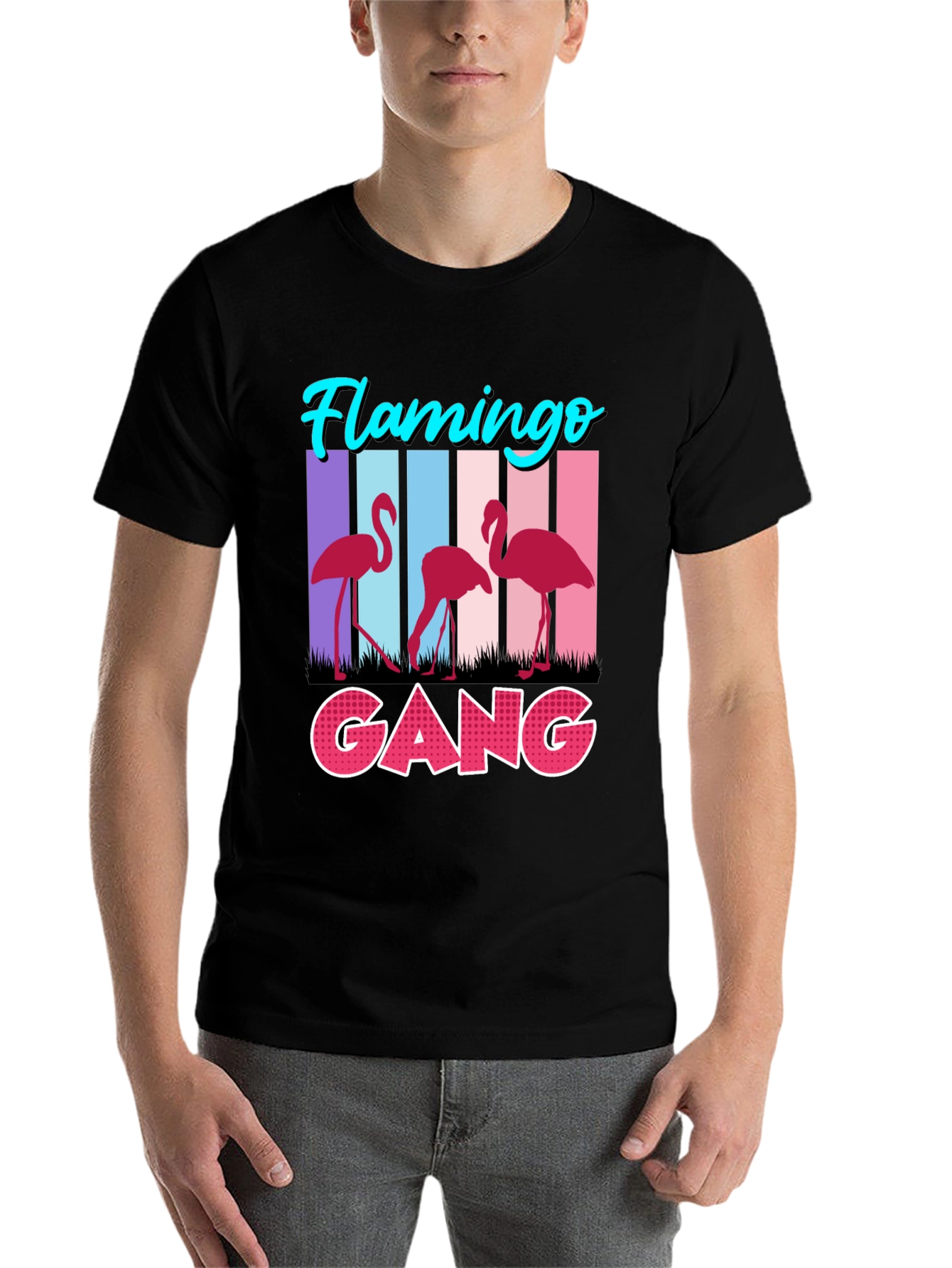 Black Flamingo Gang Graphic Tee view 7