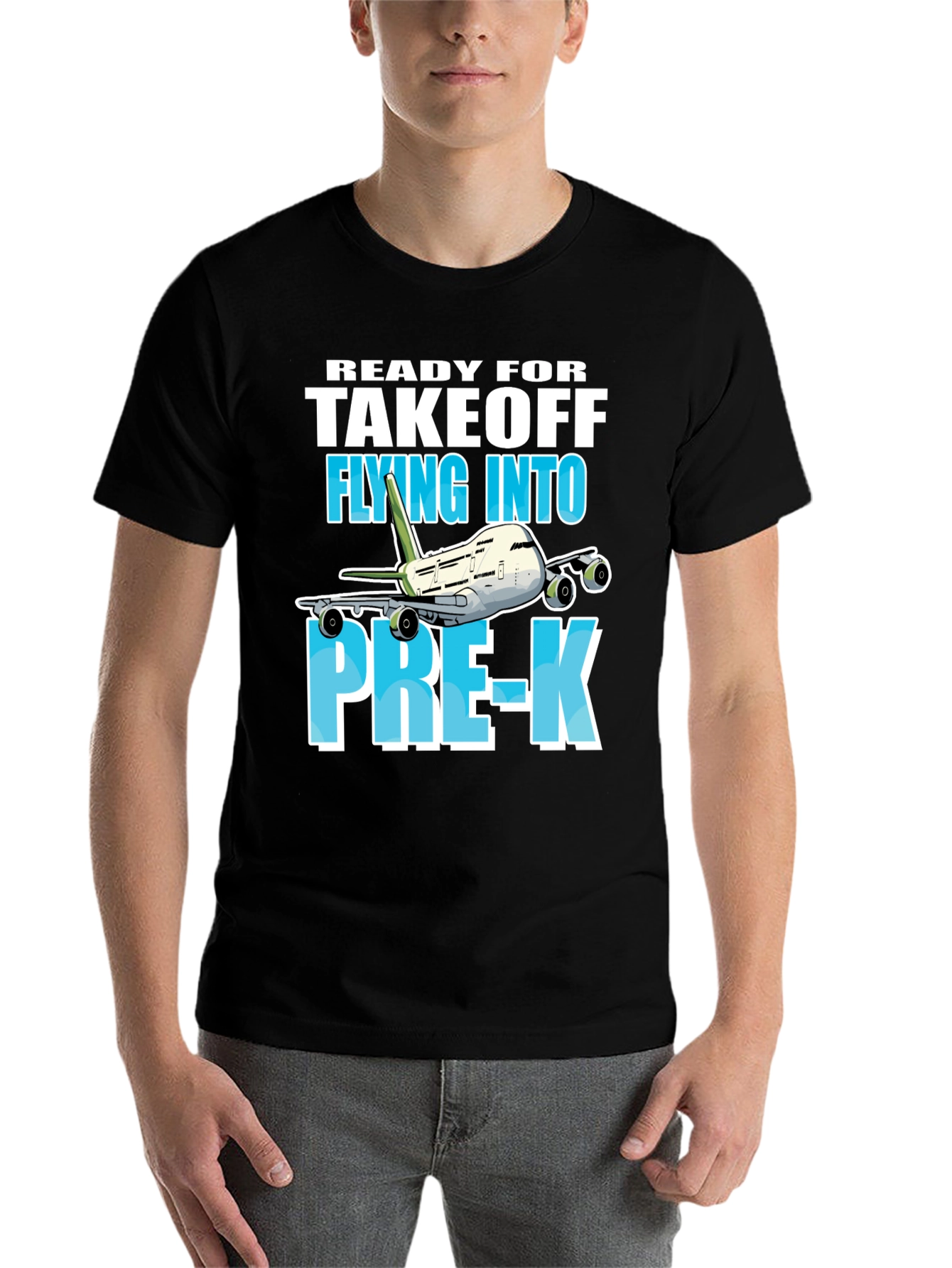 Black Ready for Takeoff Pre-K T-Shirt view 7