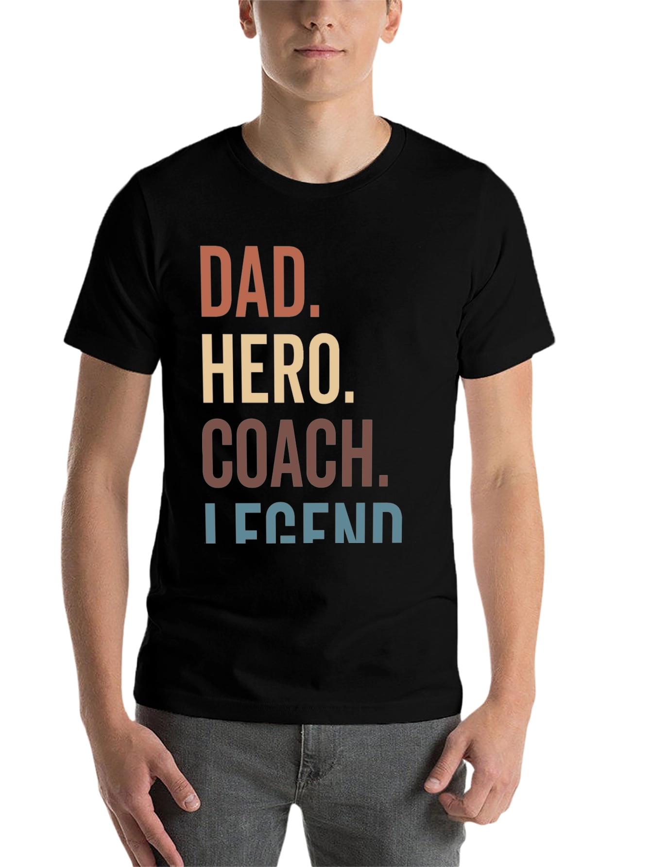 Black Dad Hero Coach Legend Graphic Tee view 7
