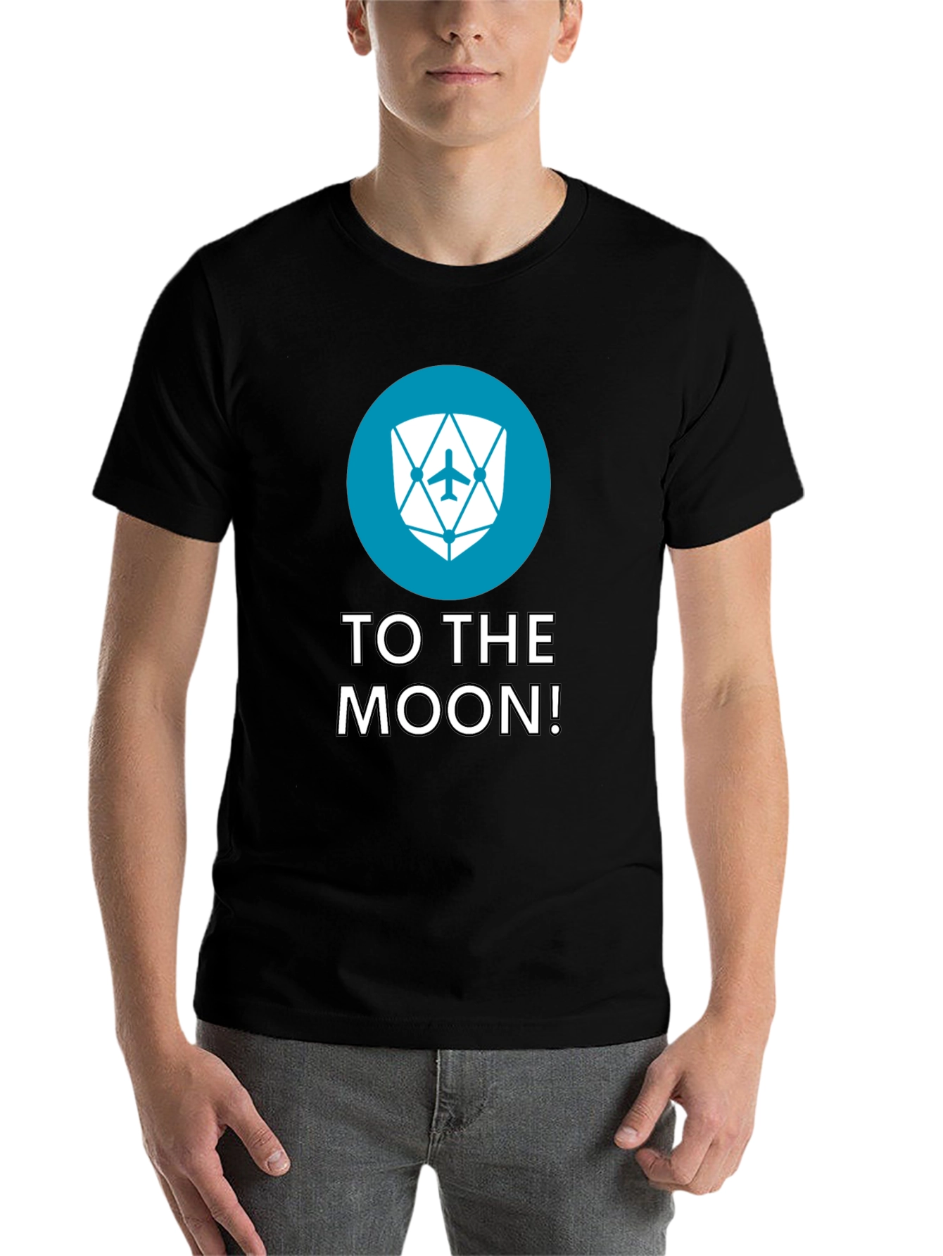 Black To The Moon Black Tee - Crypto Inspired Design view 7