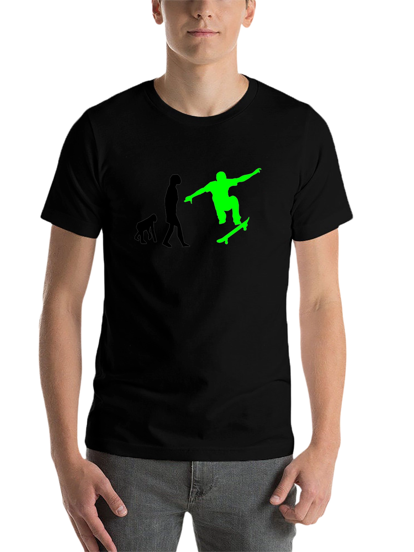 Black Evolution of Skateboarding Tee - Black Graphic T-Shirt view 7