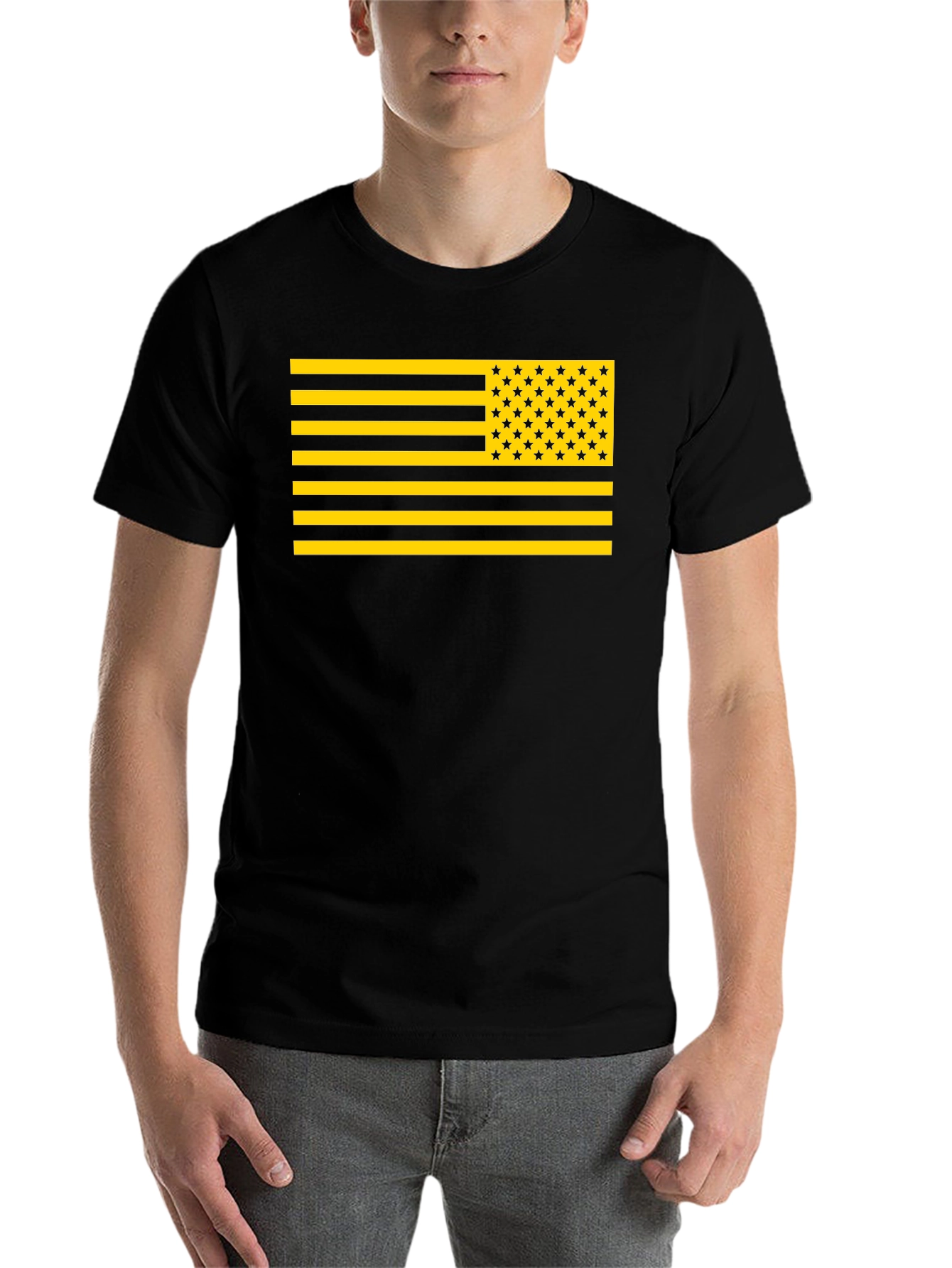 Black Novelty American Flag Graphic T-Shirt view 7