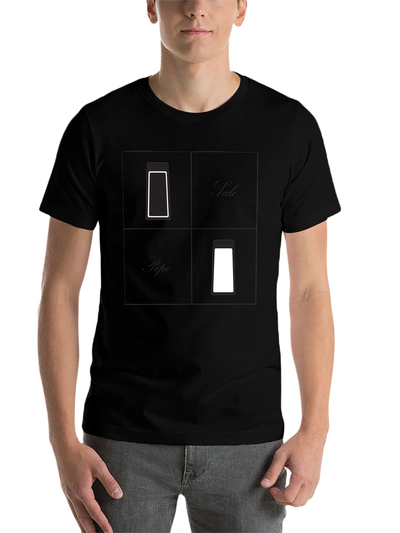 Black Salt & Pepper Graphic Tee - Minimalist Design view 7