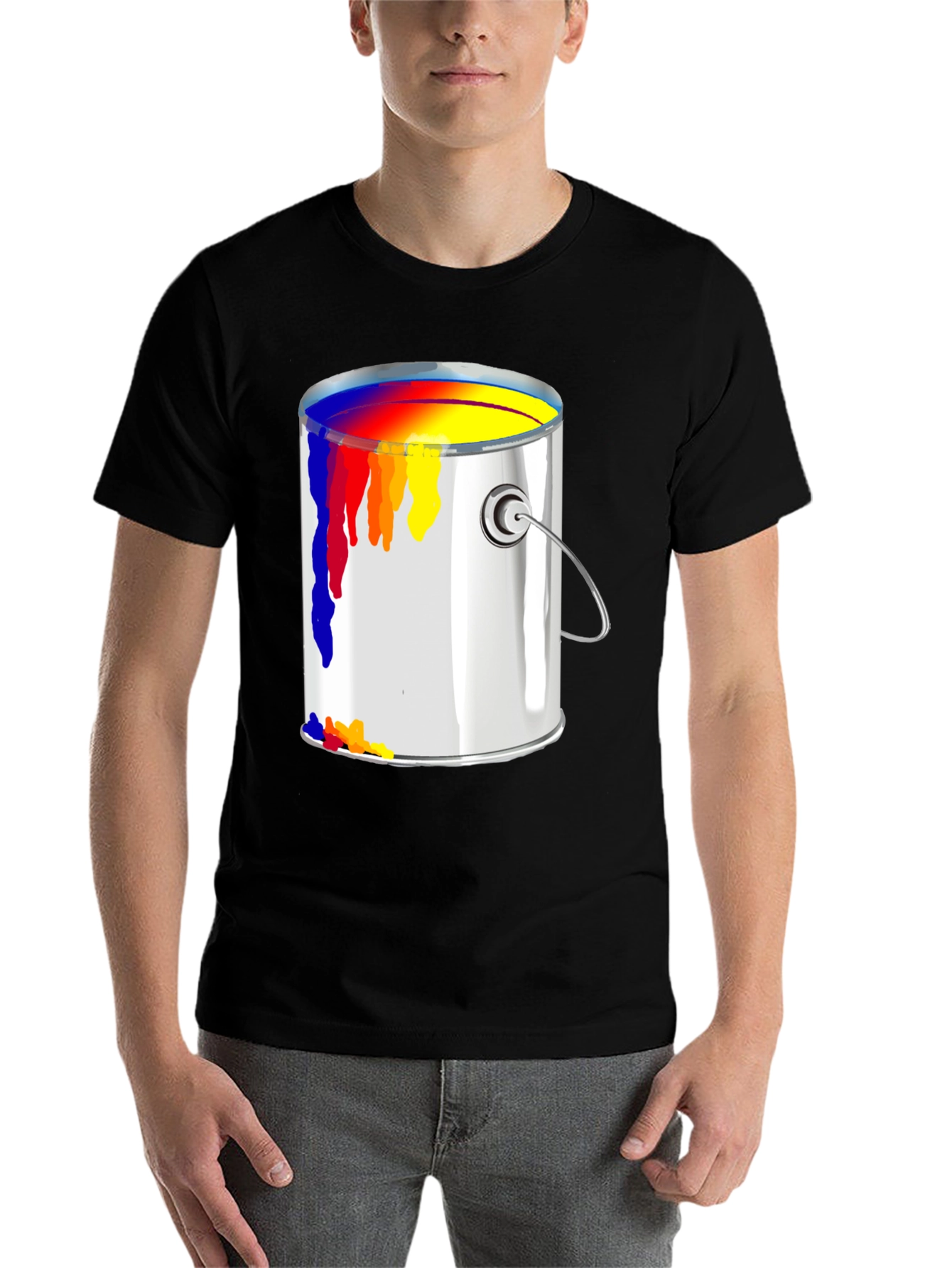 Black Paint Can T-Shirt - Artistic Design view 7
