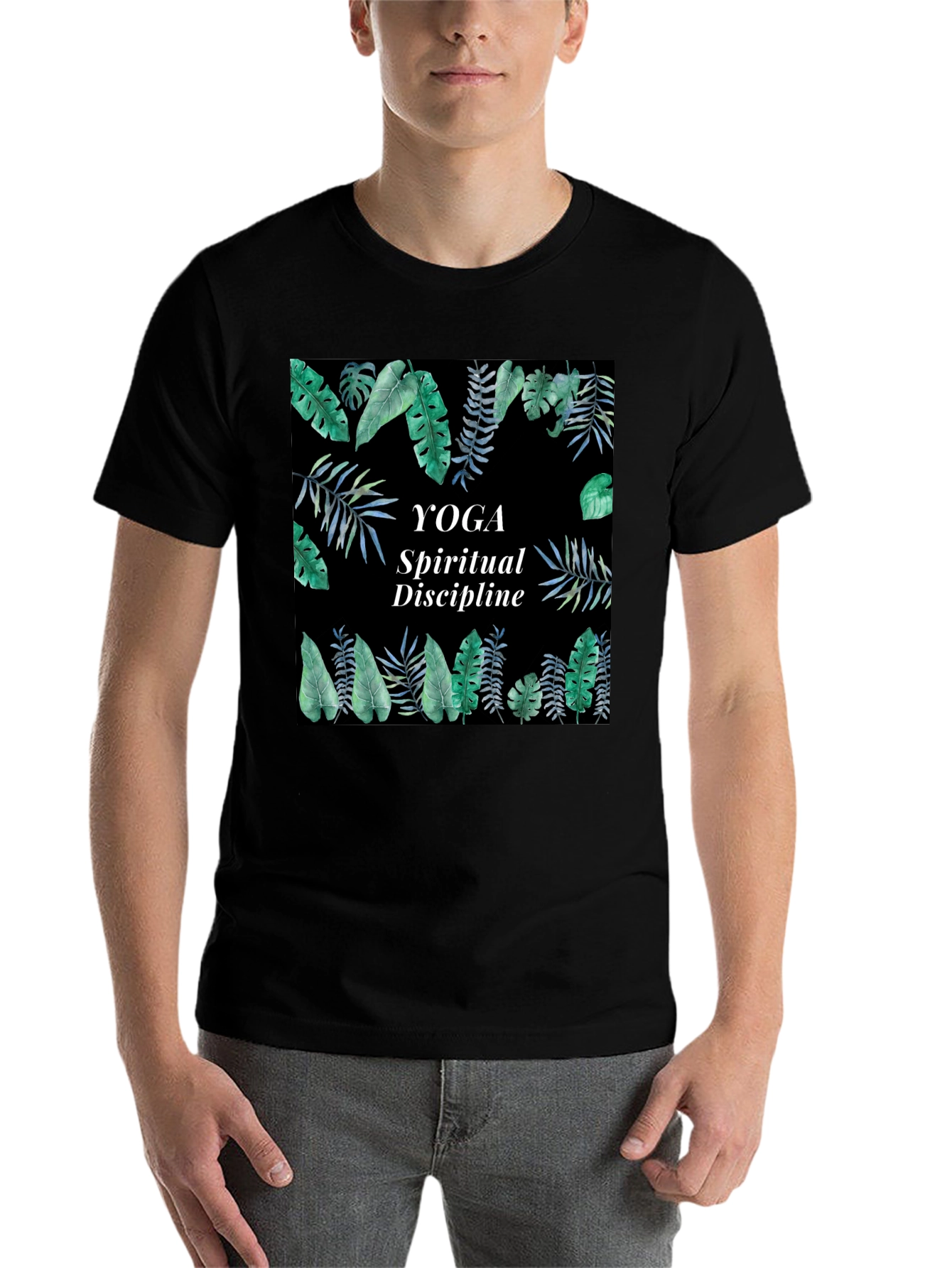 Black Yoga Spiritual Discipline T-Shirt view 7