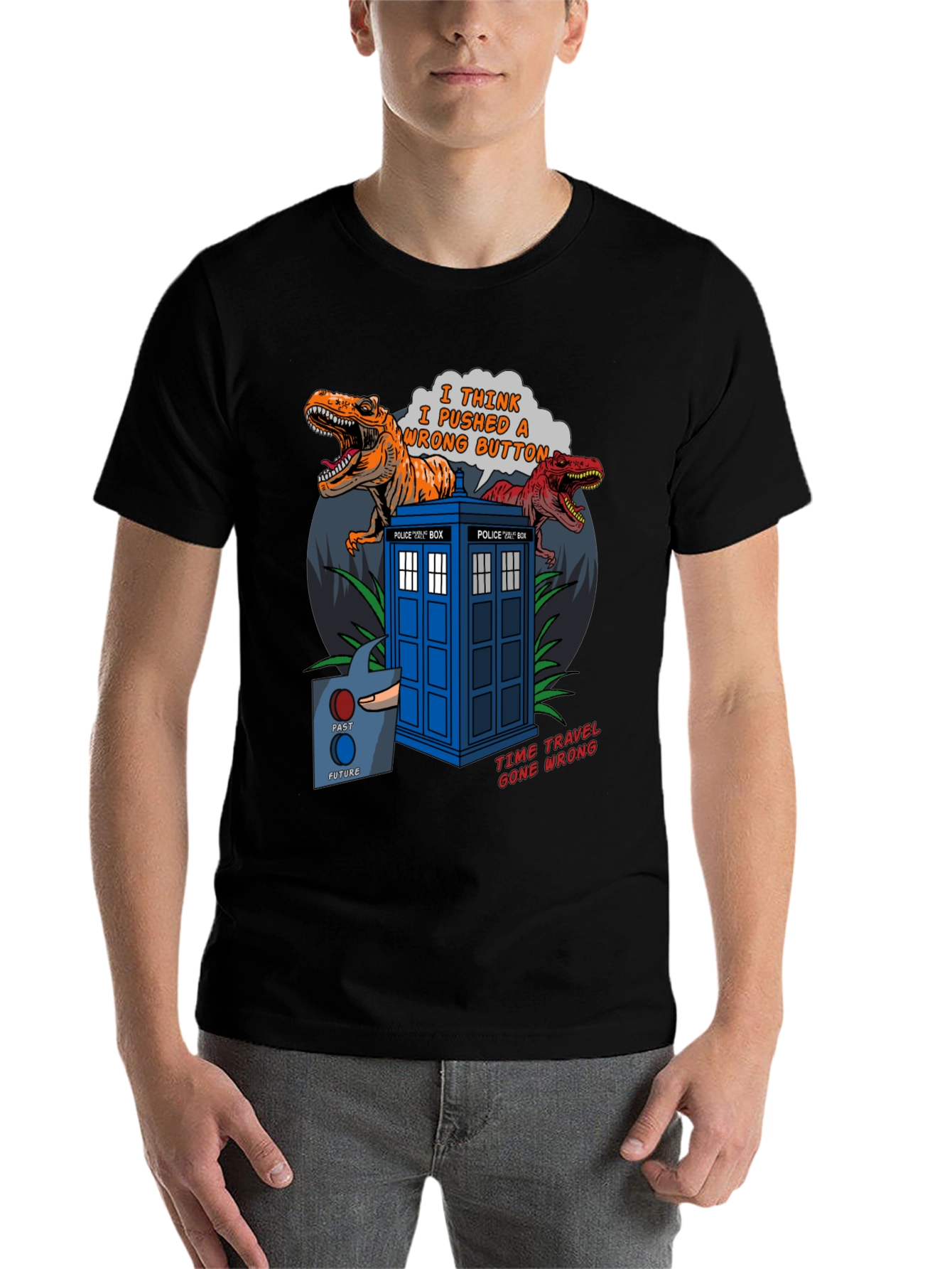 Black Time Travel Gone Wrong T-Shirt view 7
