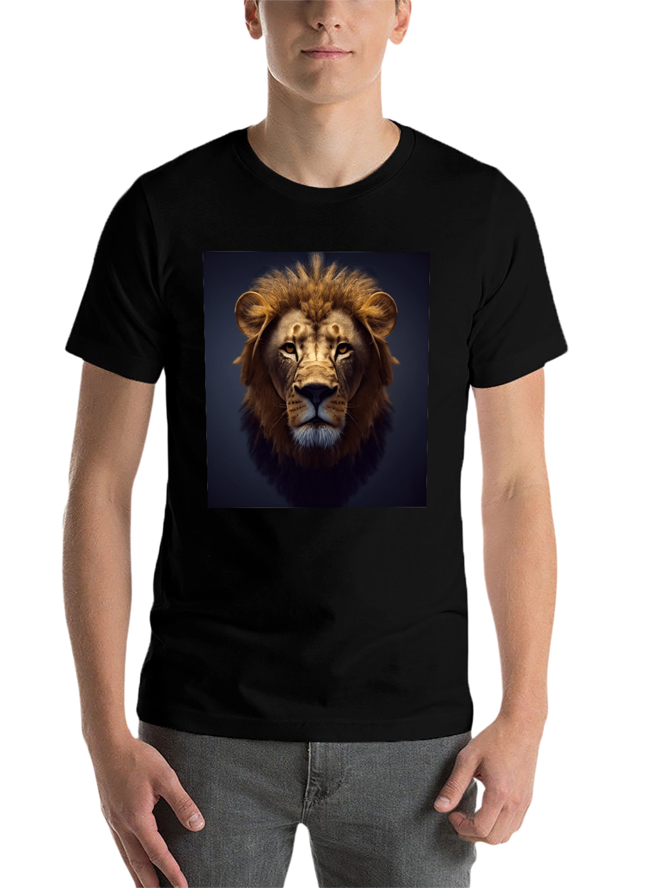 Black Lion Graphic Black T-Shirt view 7