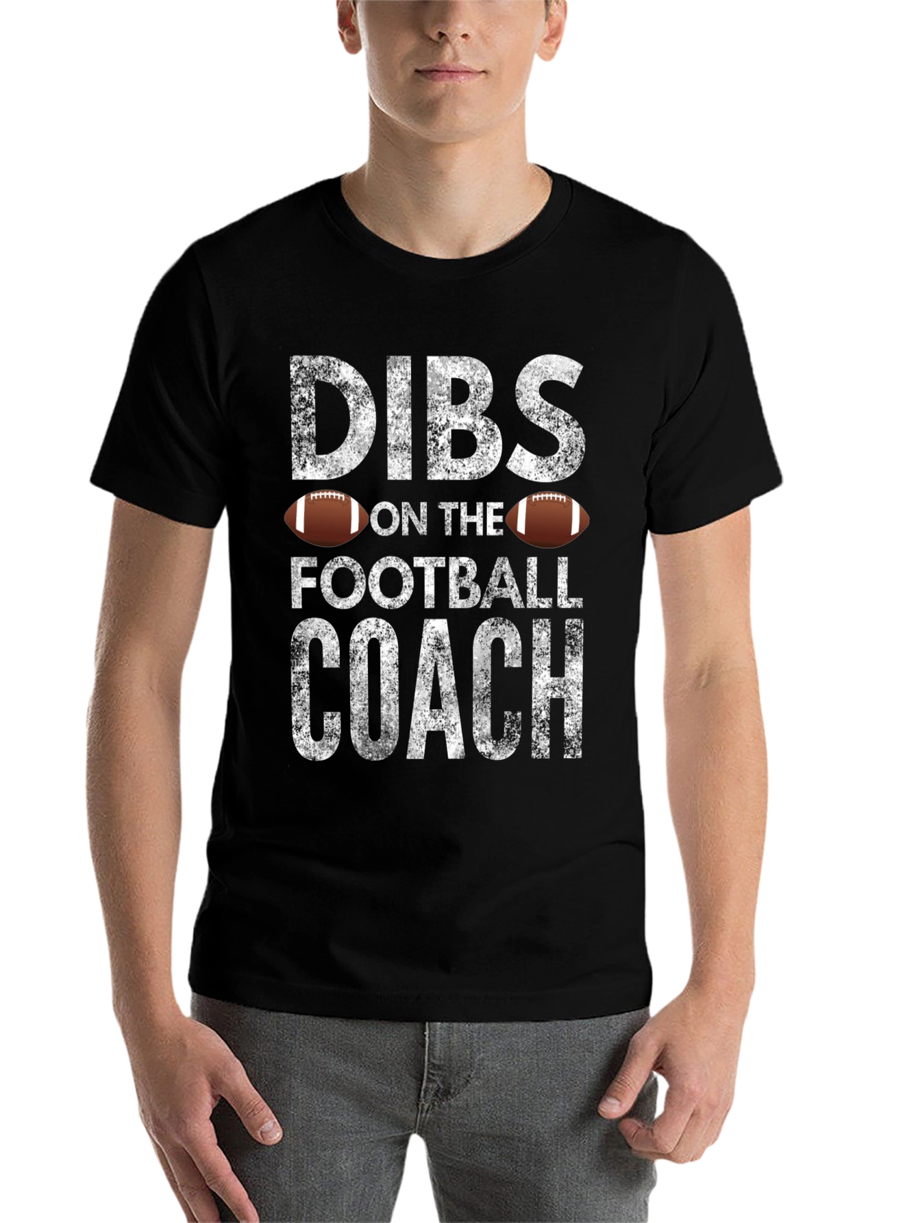 Black Dibs On The Football Coach T-Shirt view 7