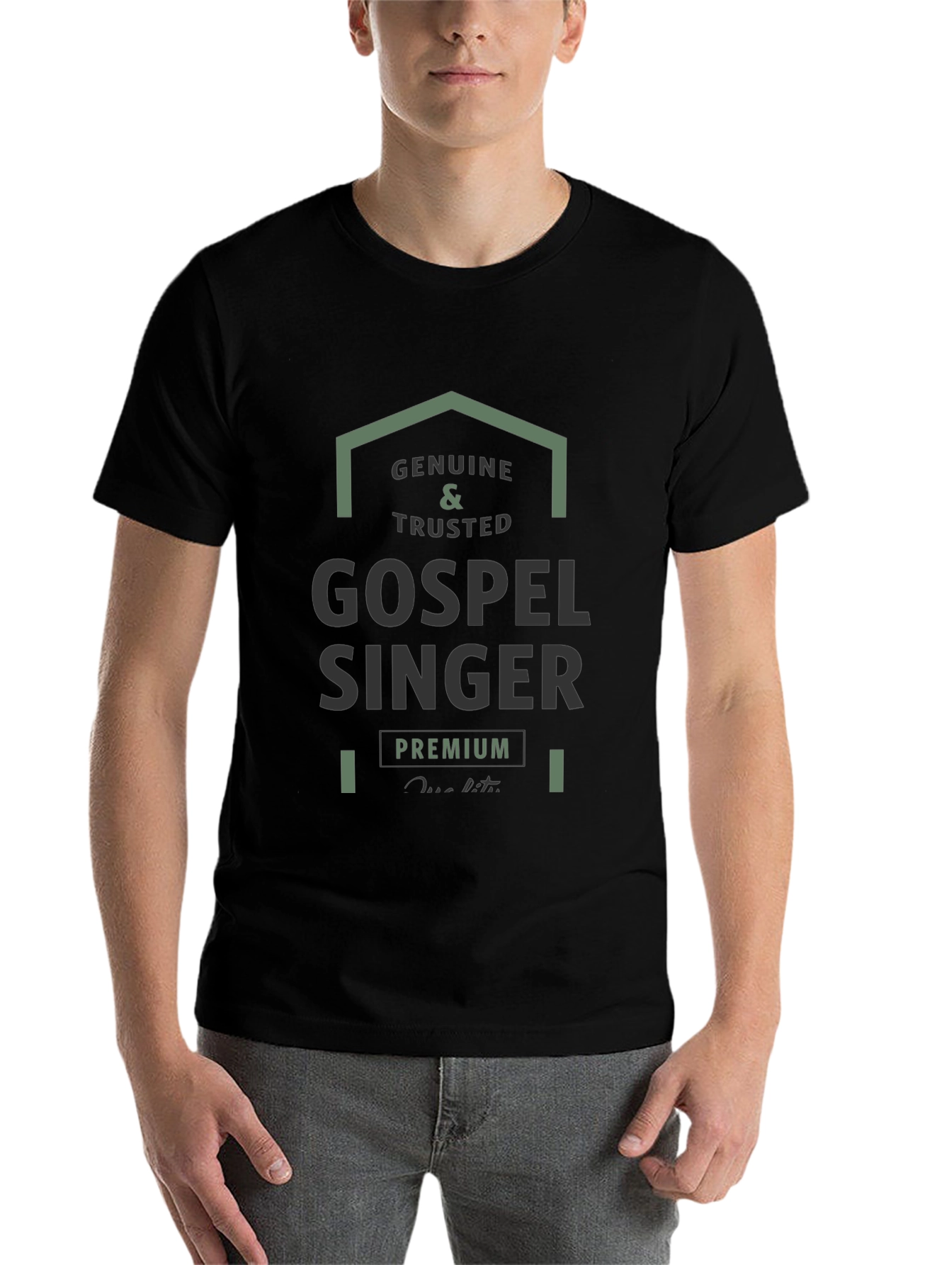 Black Genuine Gospel Singer Premium T-Shirt view 7