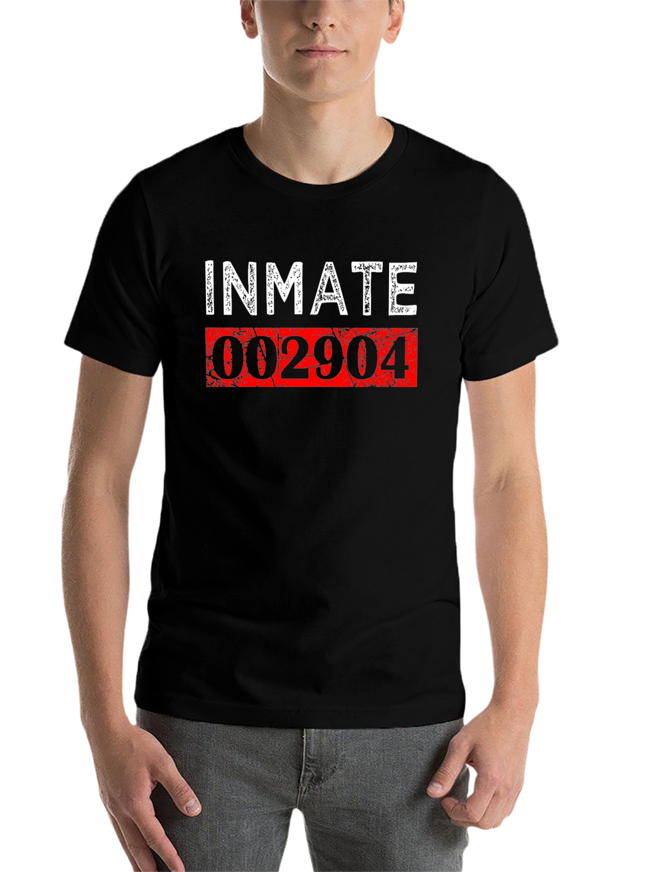Black Inmate 002904 Graphic T-Shirt view 7