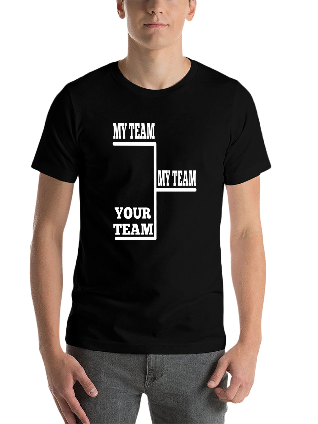 Black My Team Your Team Funny Tournament T-Shirt view 7