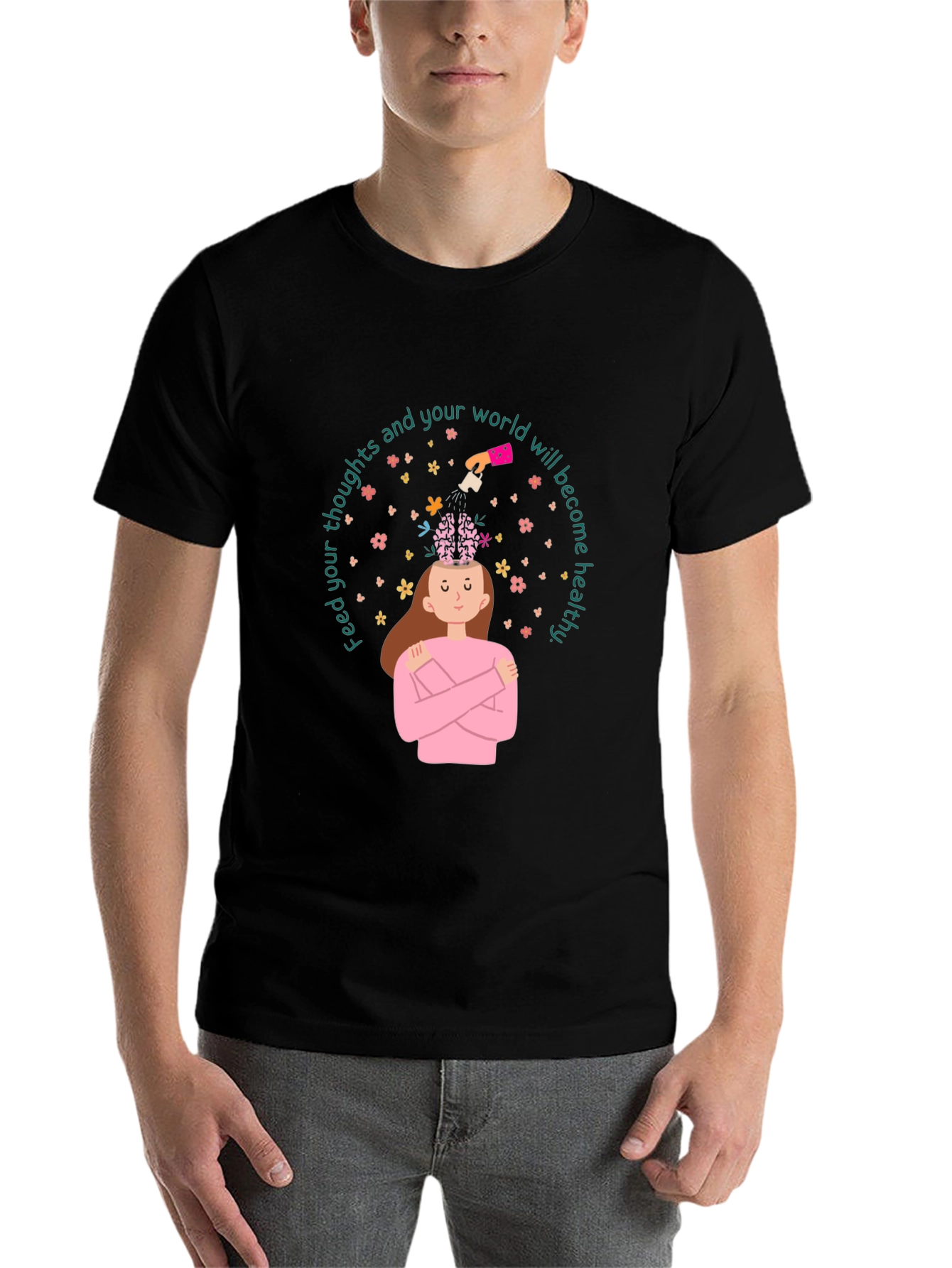 Black Mental Wellness Graphic T-Shirt view 7