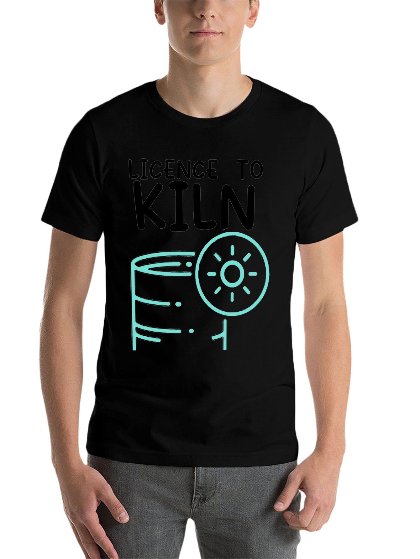 Black Licence to Kiln Graphic T-Shirt - Pottery Lover Tee view 7