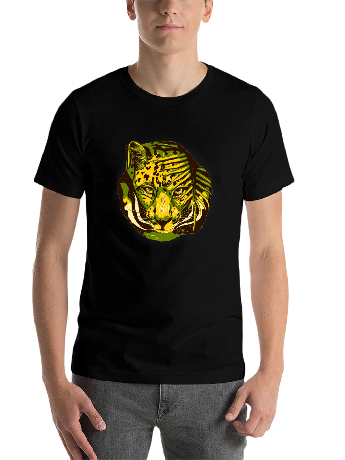 Black Jungle Cat Graphic Tee - Black T-Shirt view 7