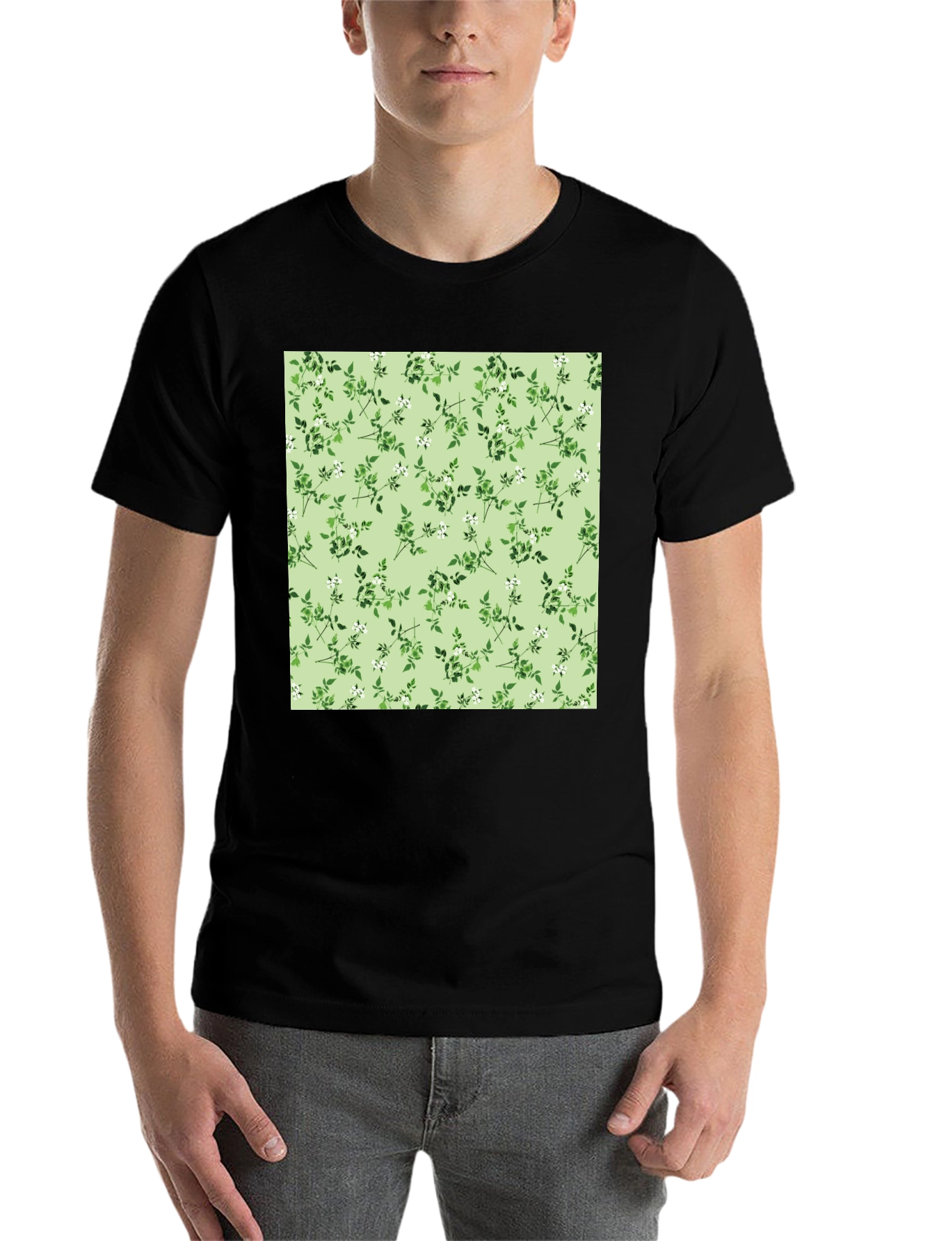 Black Floral Print Tee - Stylish & Comfortable view 7