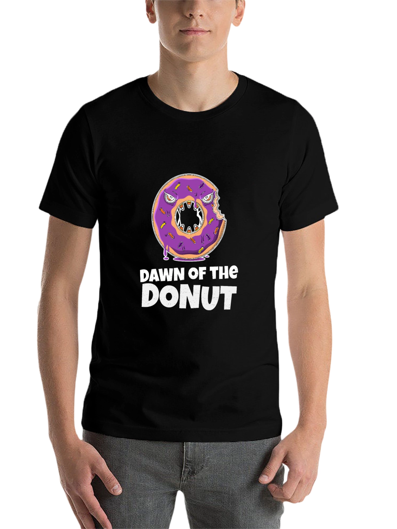 Black Dawn of the Donut T-Shirt - Black Graphic Tee view 7