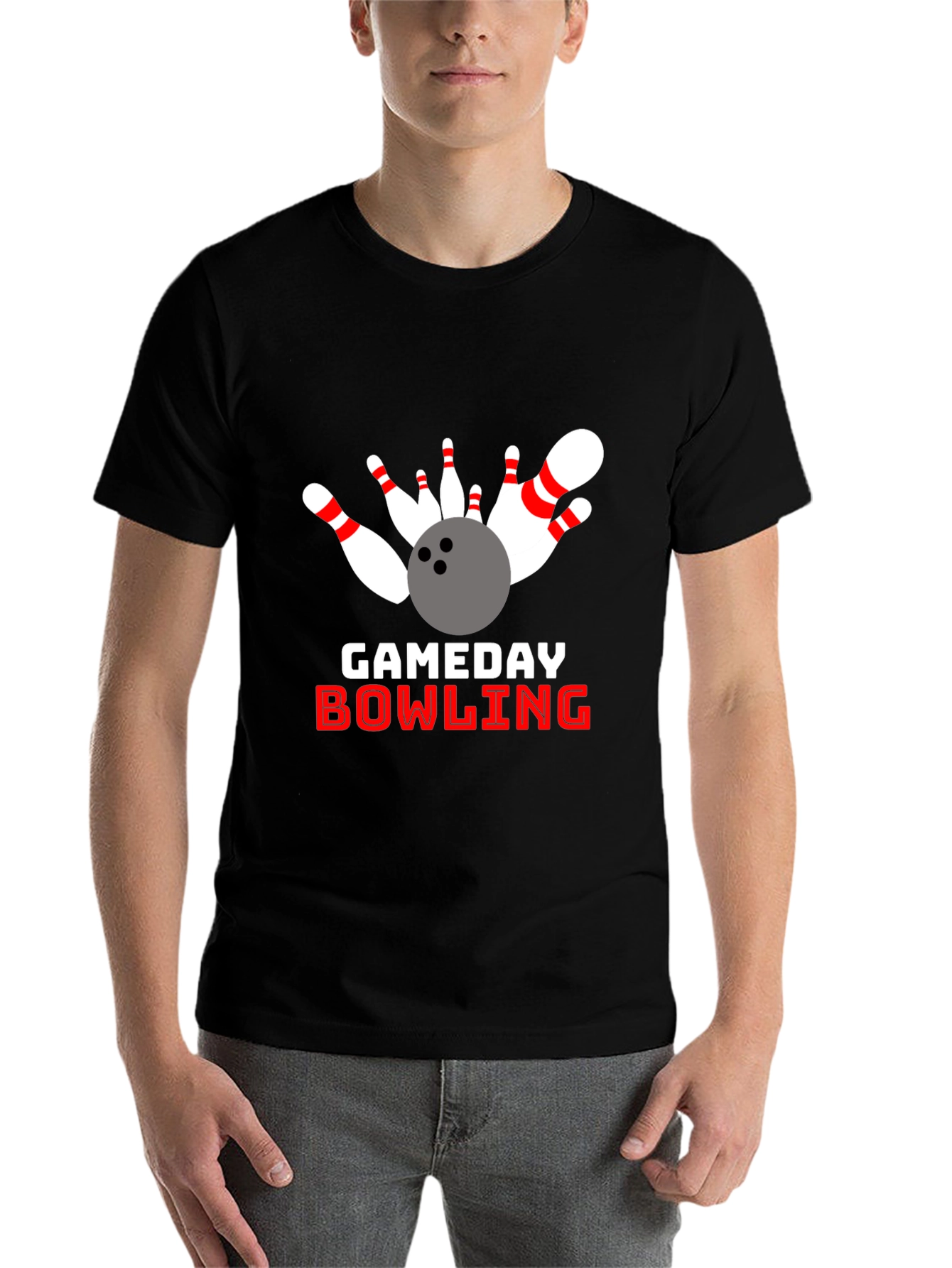 Black Gameday Bowling Graphic T-Shirt view 7