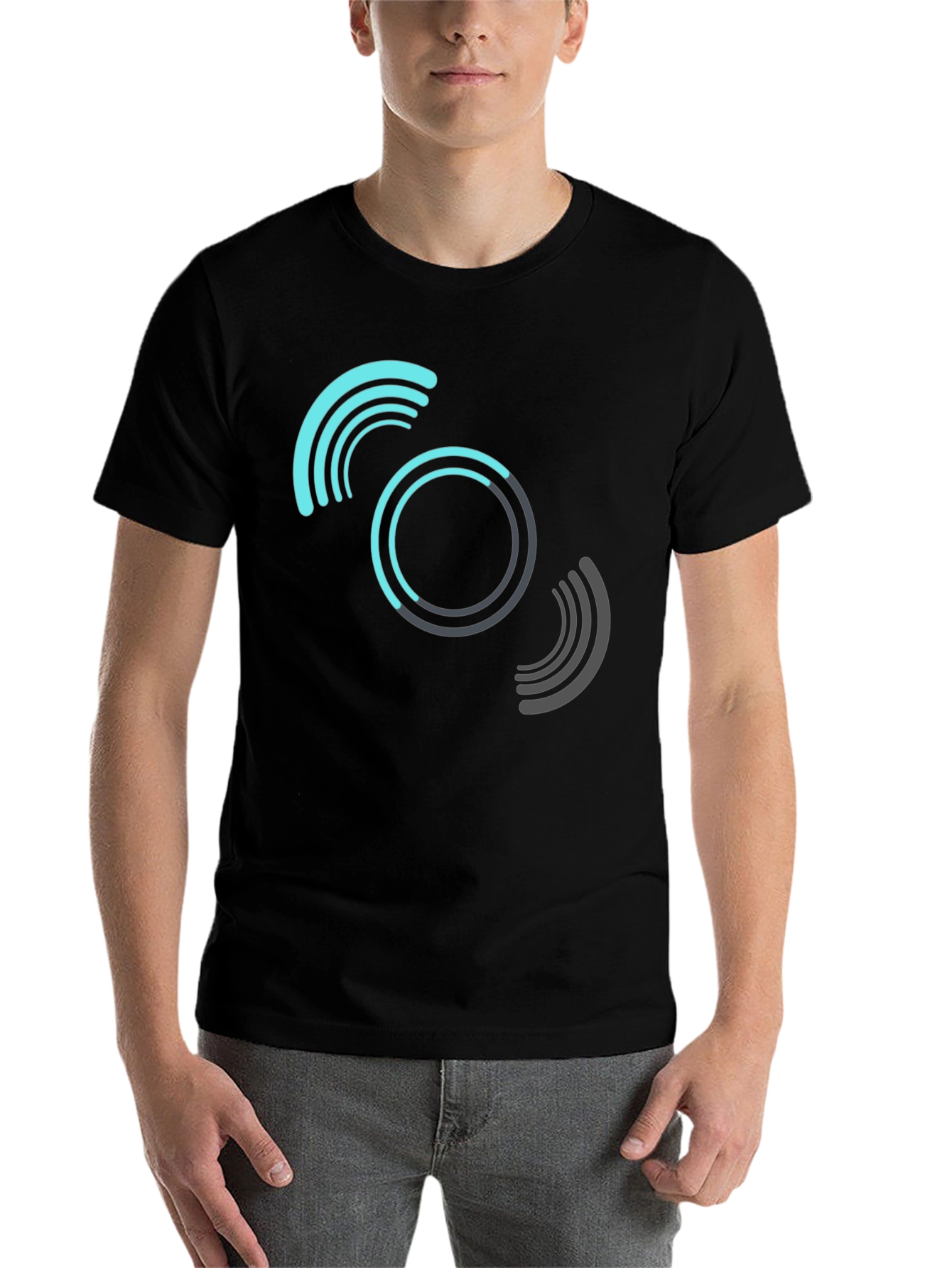Black Abstract Graphic Print Black T-Shirt view 7