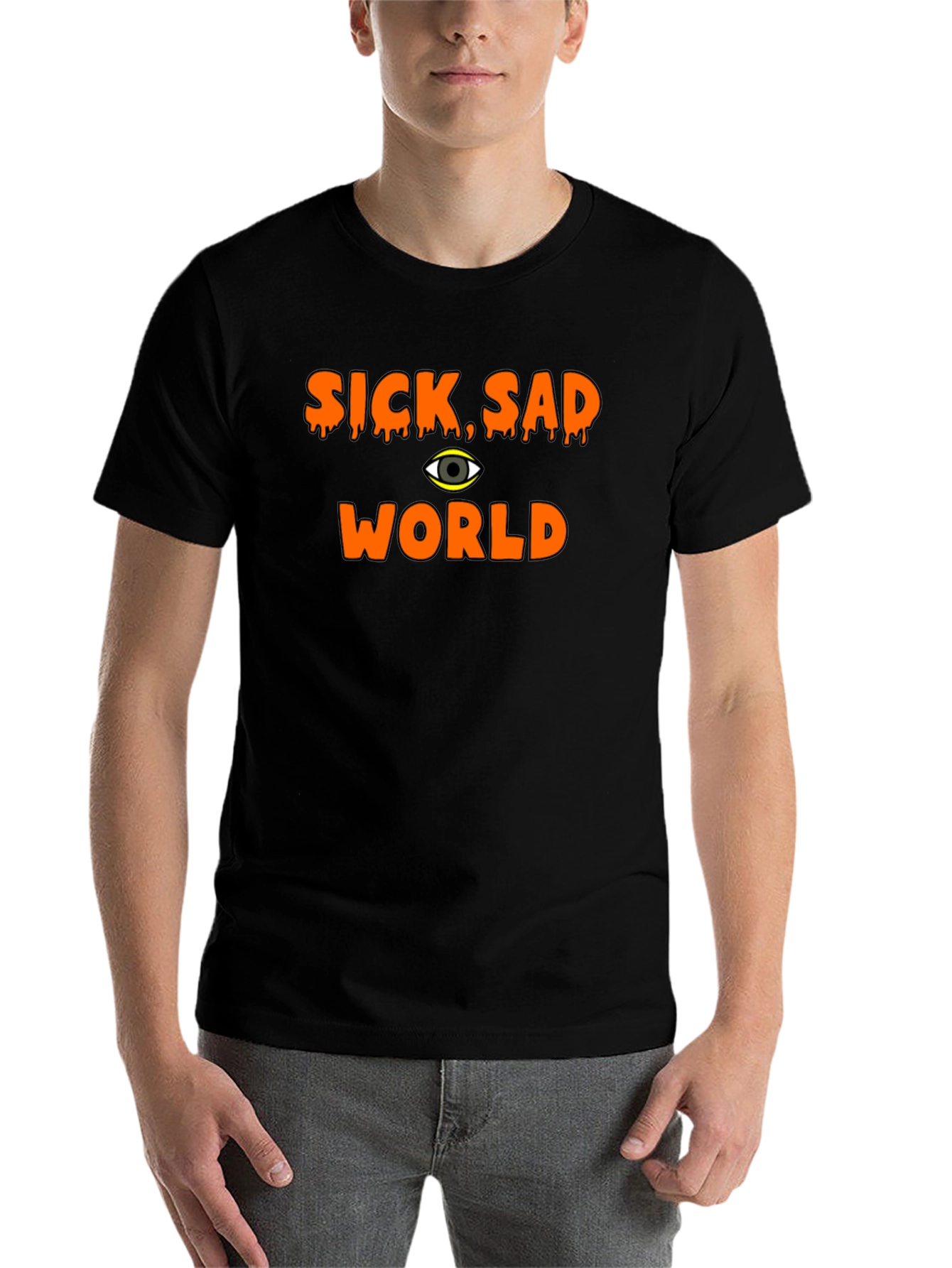 Black Sick Sad World Graphic T-Shirt - Black view 7