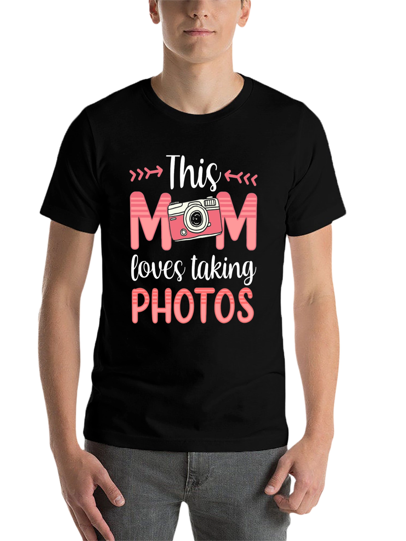 Black This Mom Loves Taking Photos T-Shirt - Camera Design view 7