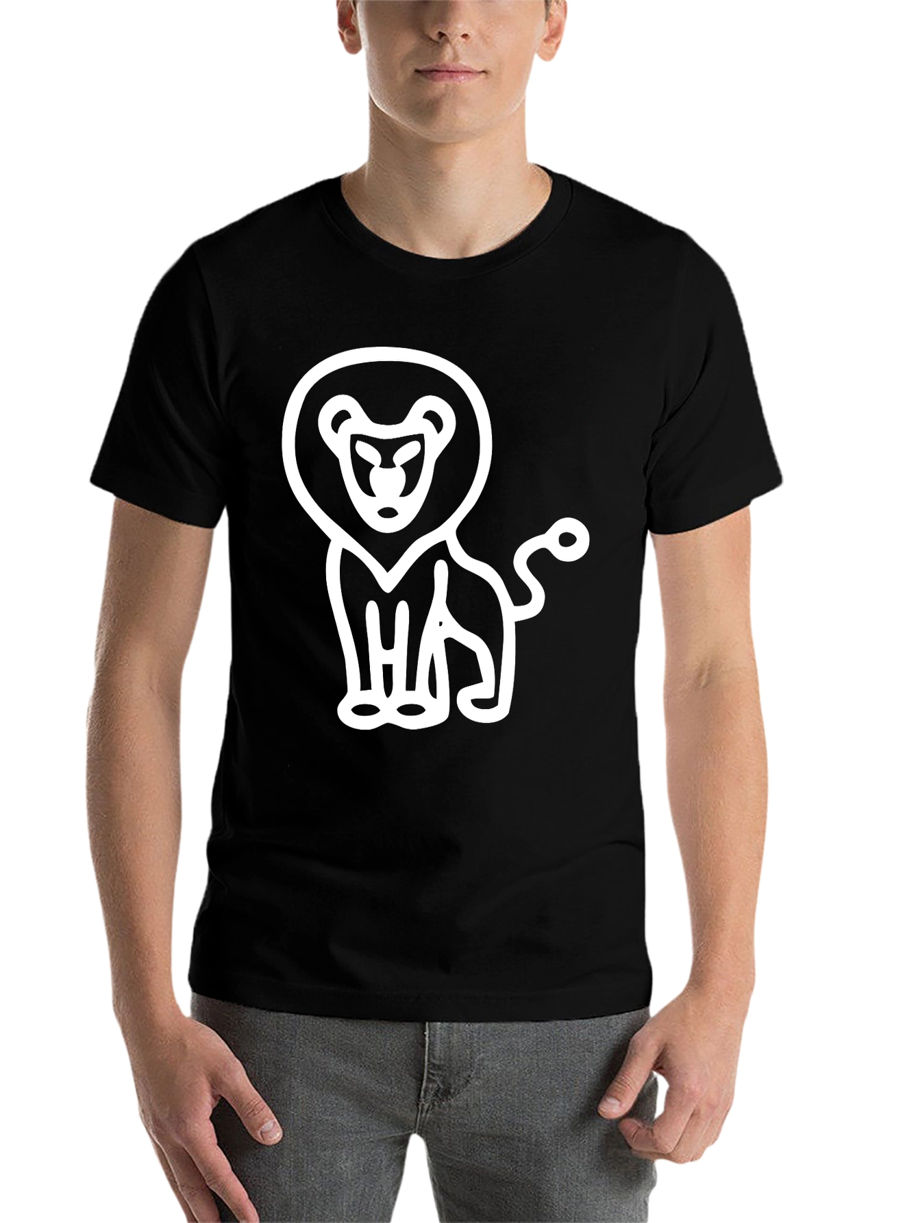 Black Lion Graphic Black T-Shirt view 7