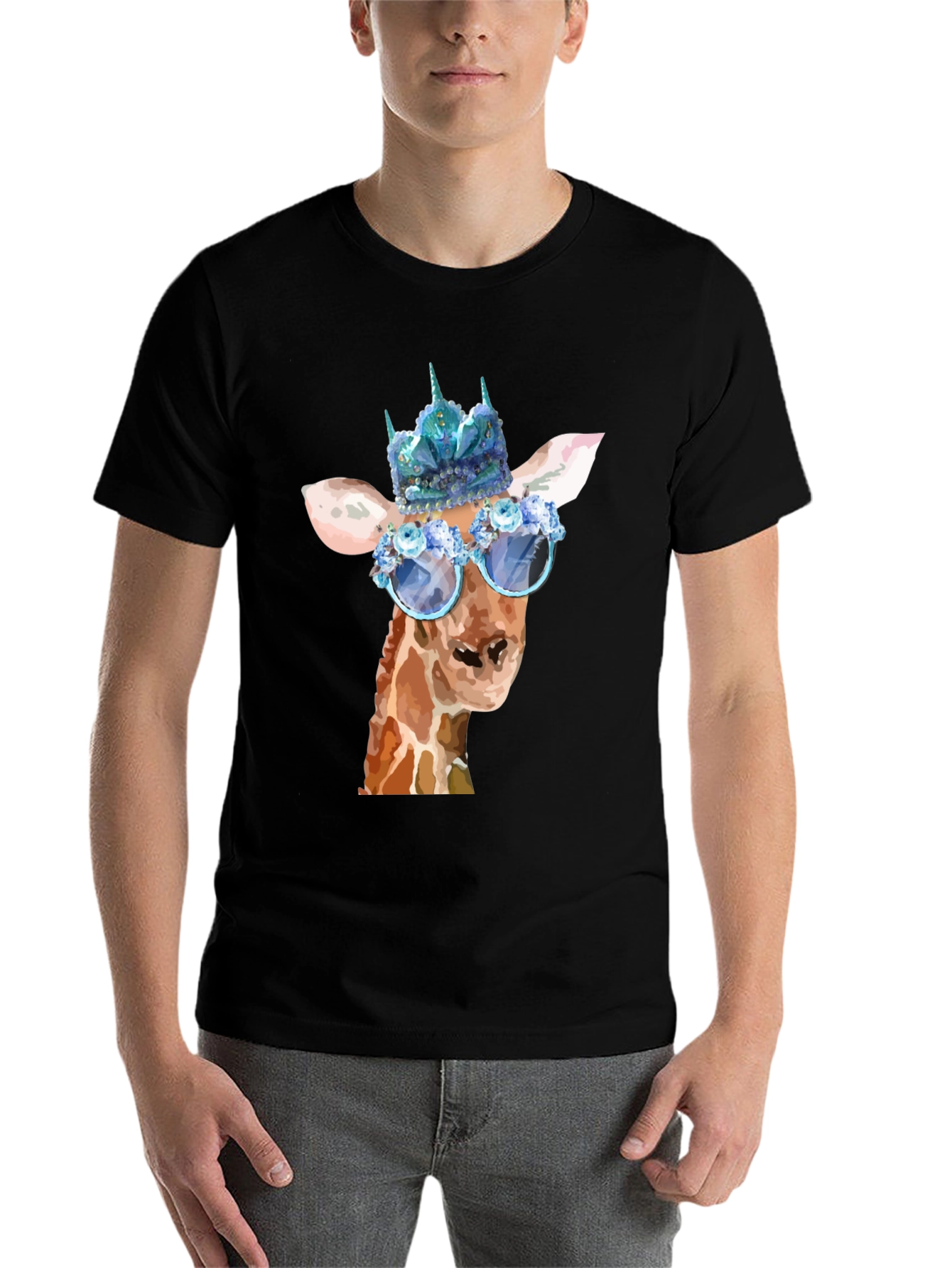 Black Giraffe Queen T-Shirt - Unique Animal Graphic Tee view 7