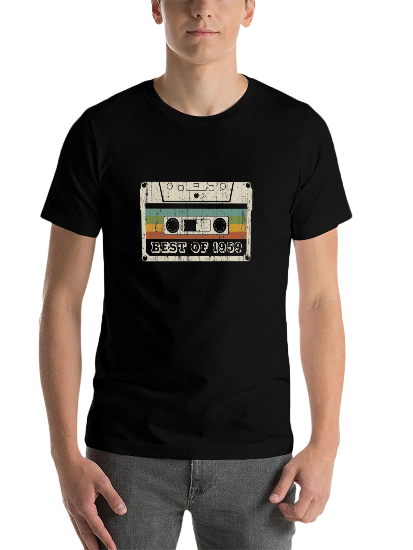 Black Best of 1959 Cassette Tape Graphic T-Shirt view 7