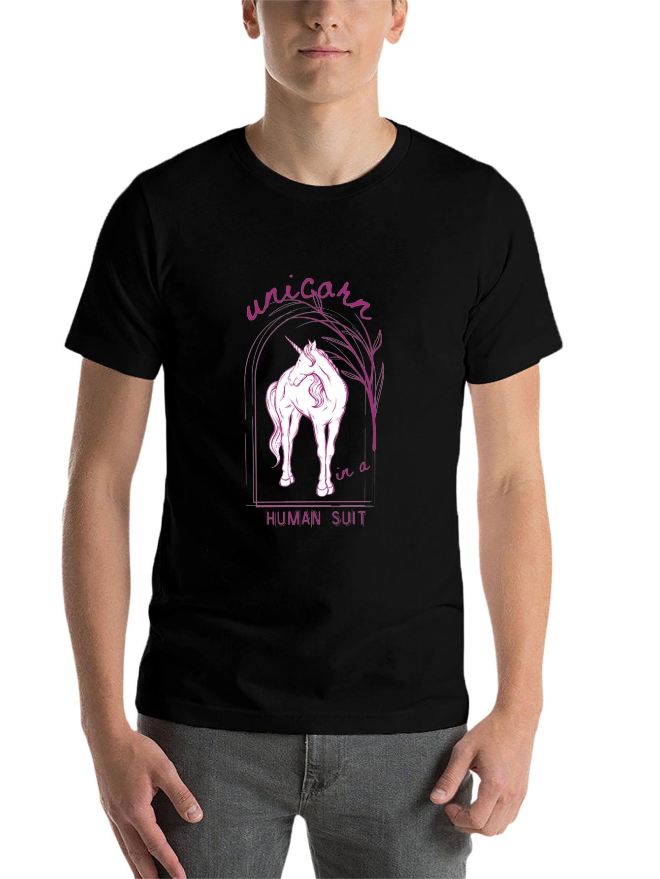 Black Unicorn in a Human Suit Graphic Tee view 7