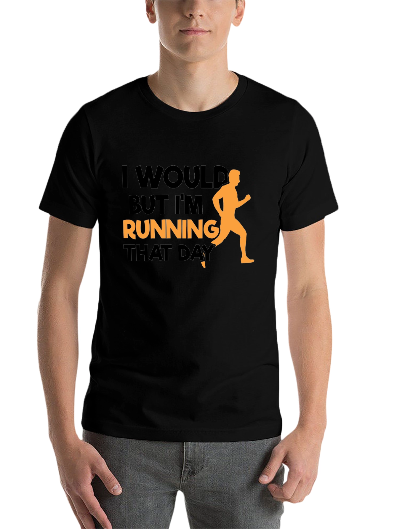 Black Funny Running Graphic T-Shirt  view 7