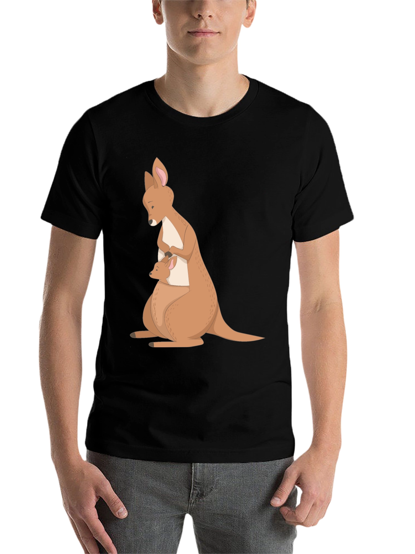 Black Kangaroo Mom & Baby T-Shirt - Soft Cotton Blend view 7