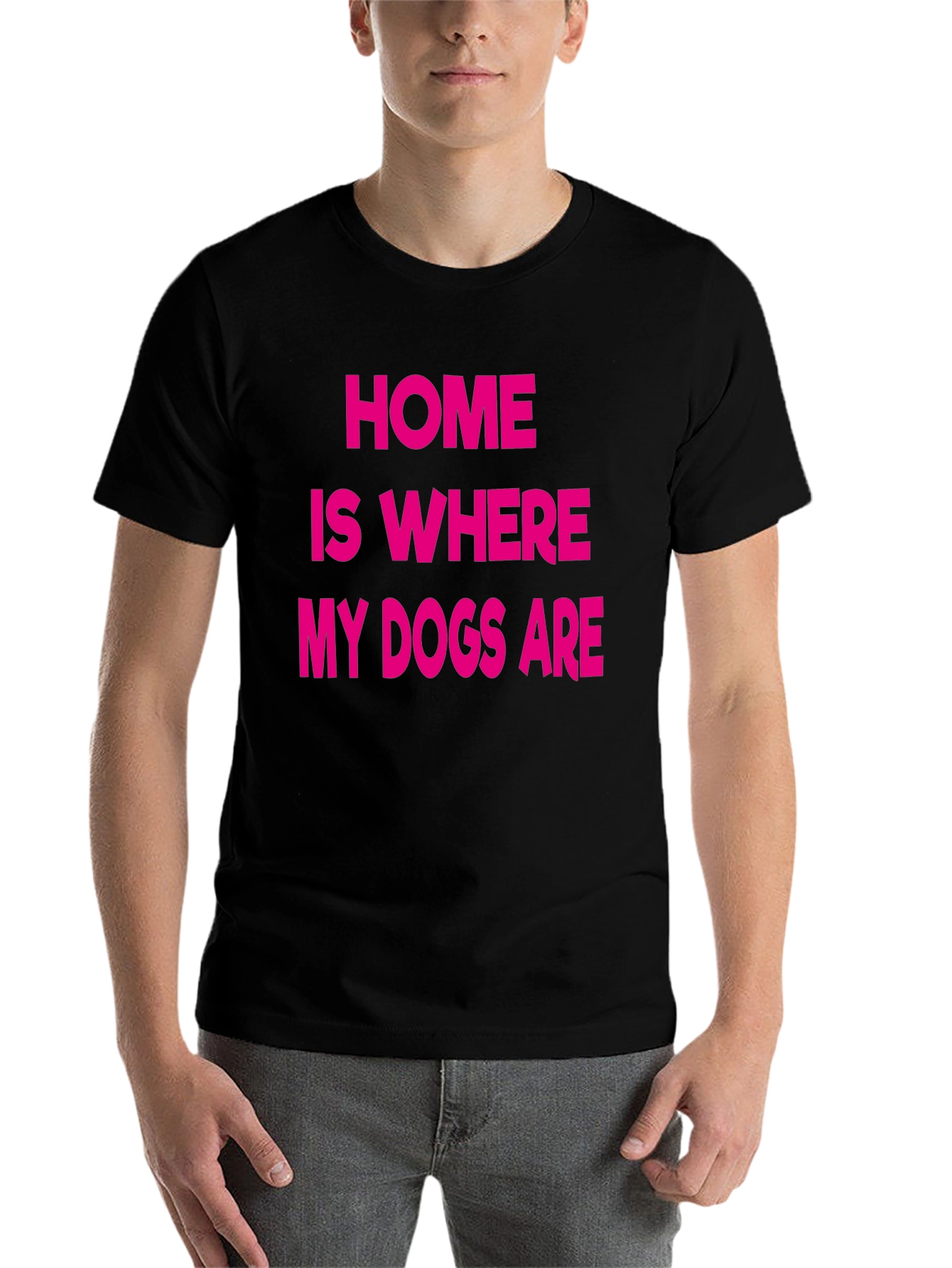 Black Home Is Where My Dogs Are Graphic Tee view 7