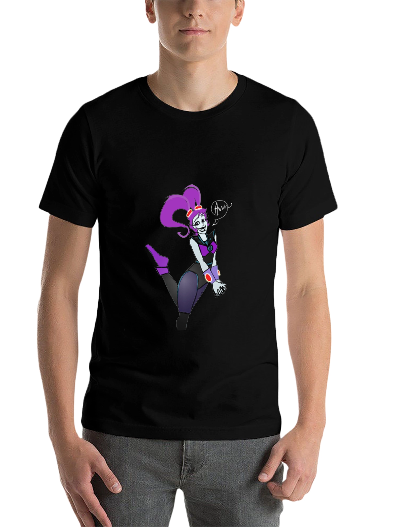 Black Cartoon Character Graphic T-Shirt view 7