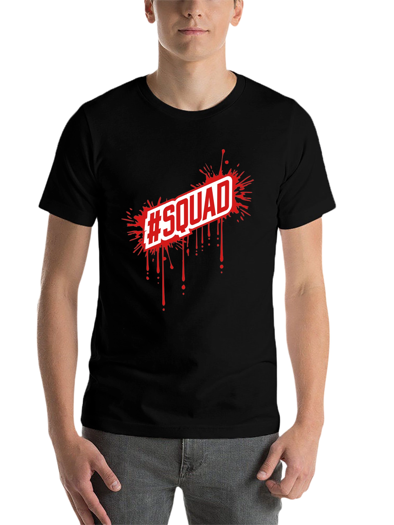 Black Squad Tee - Black Graphic T-Shirt view 7