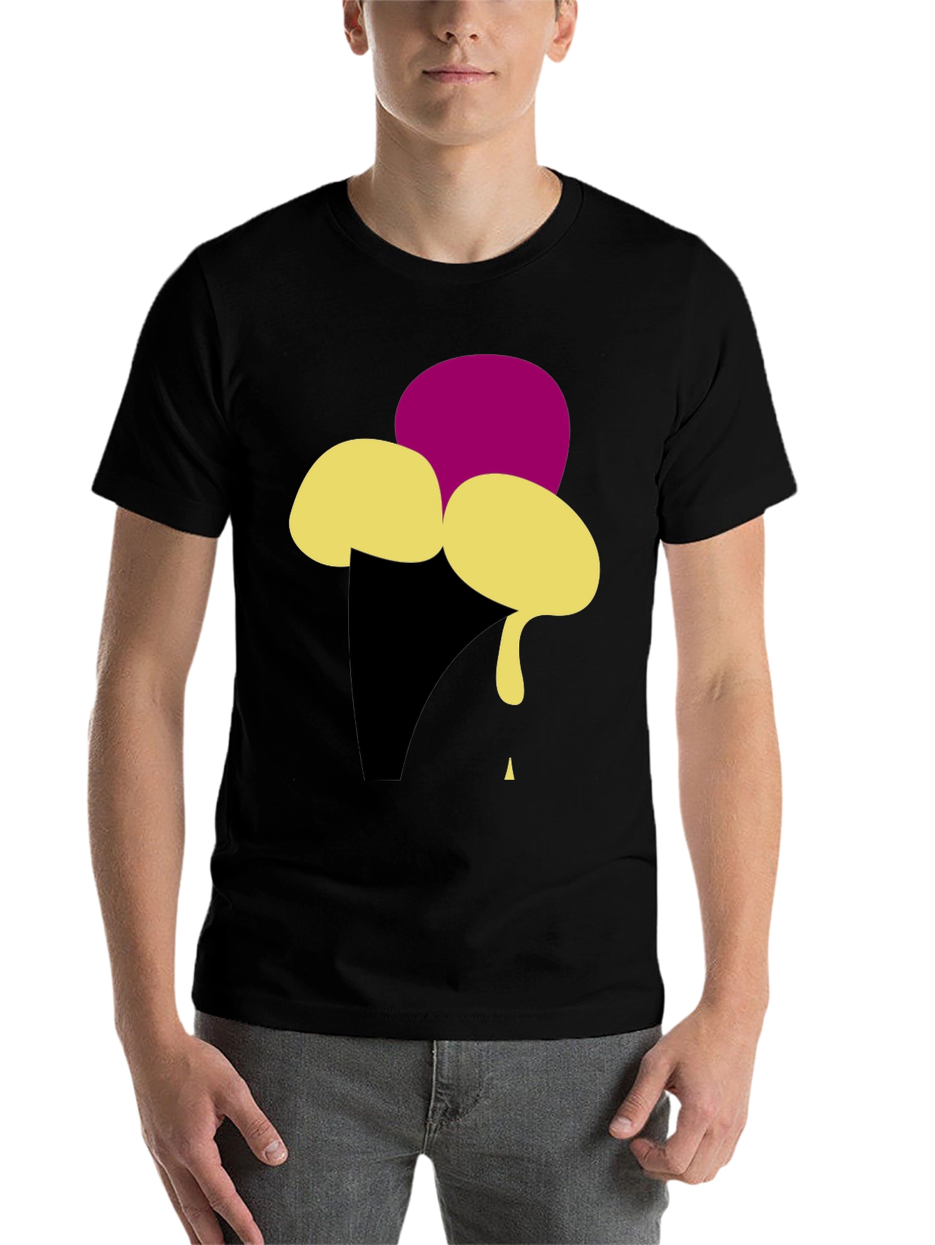 Black Ice Cream Graphic Tee - Black view 7