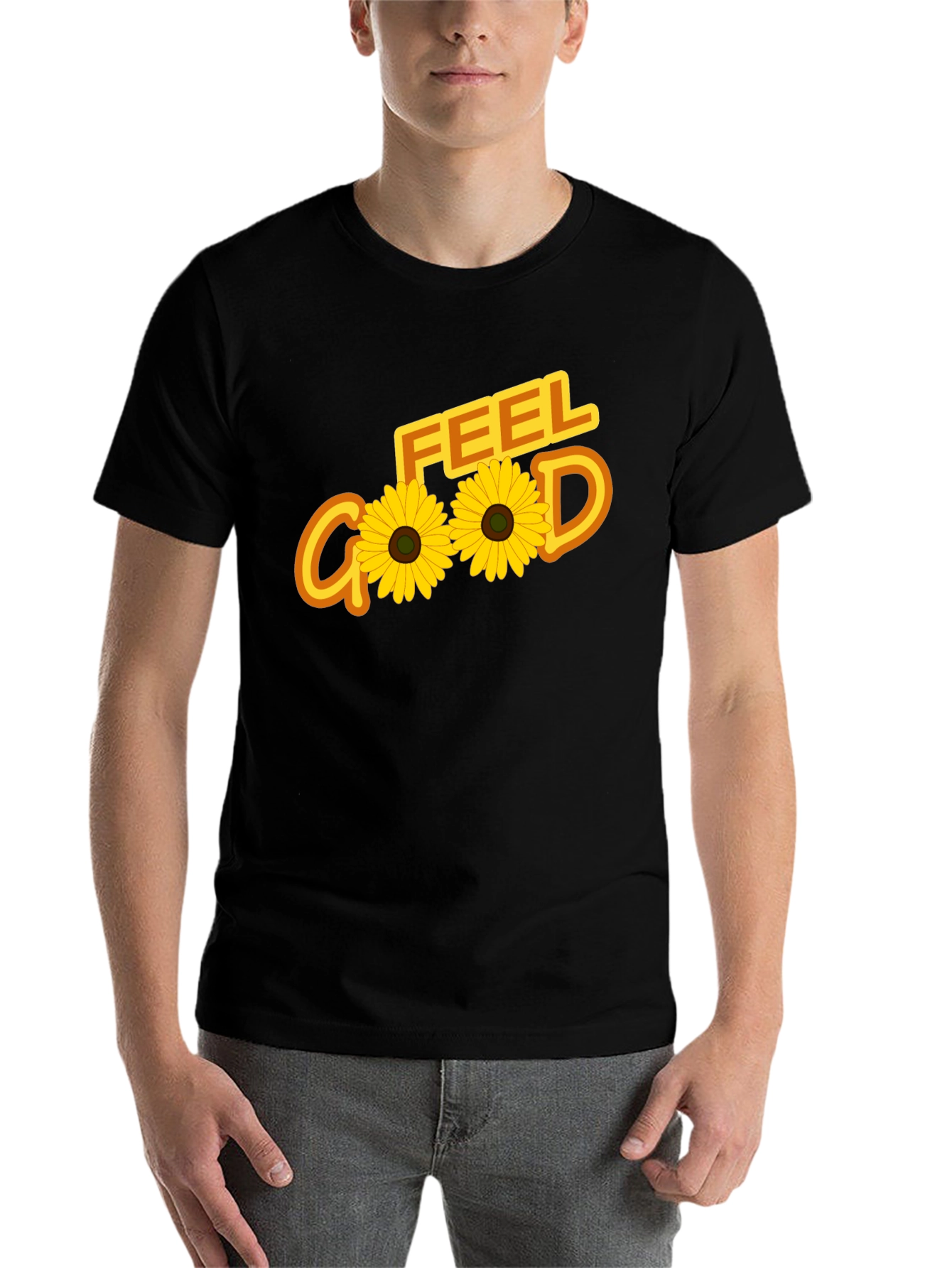 Black Feel Good Sunflower Graphic Tee - Black view 7