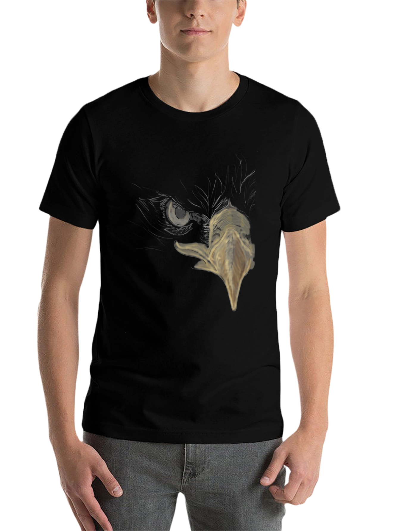 Black Eagle Eye Graphic Print T-Shirt view 7