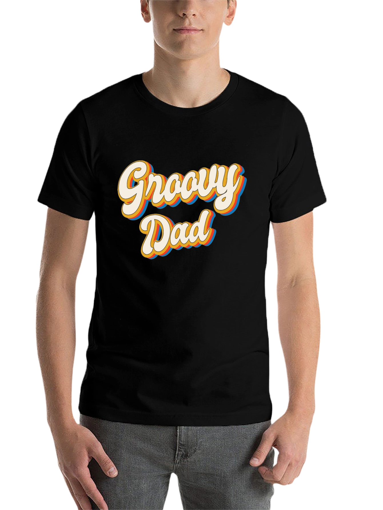 Black Groovy Dad Retro Style T-Shirt view 7
