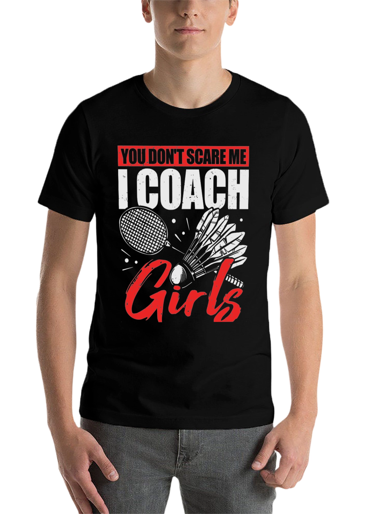 Black I Coach Girls Badminton T-Shirt view 7