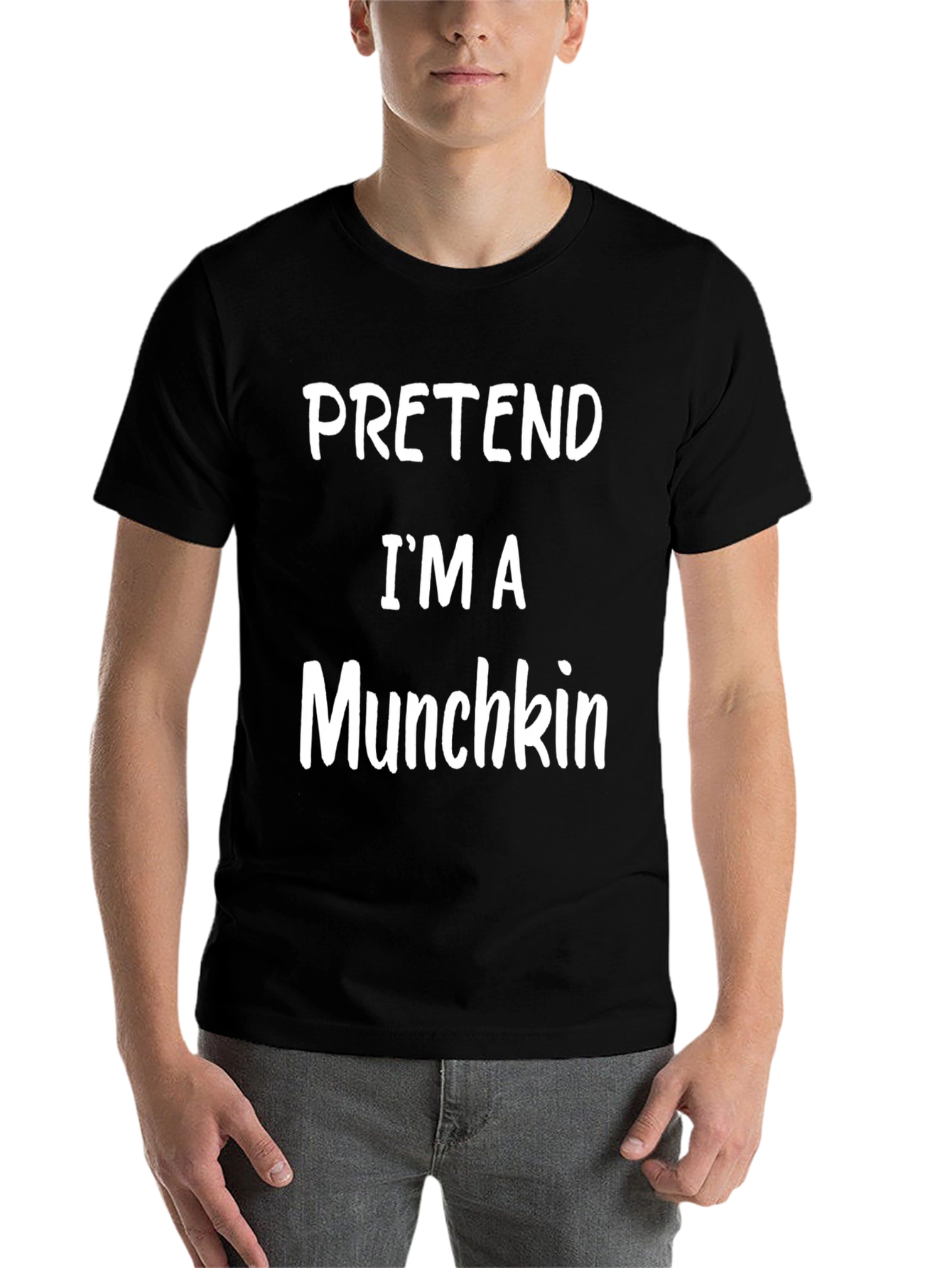 Black Pretend I'm A Munchkin Black Cotton T-Shirt view 7