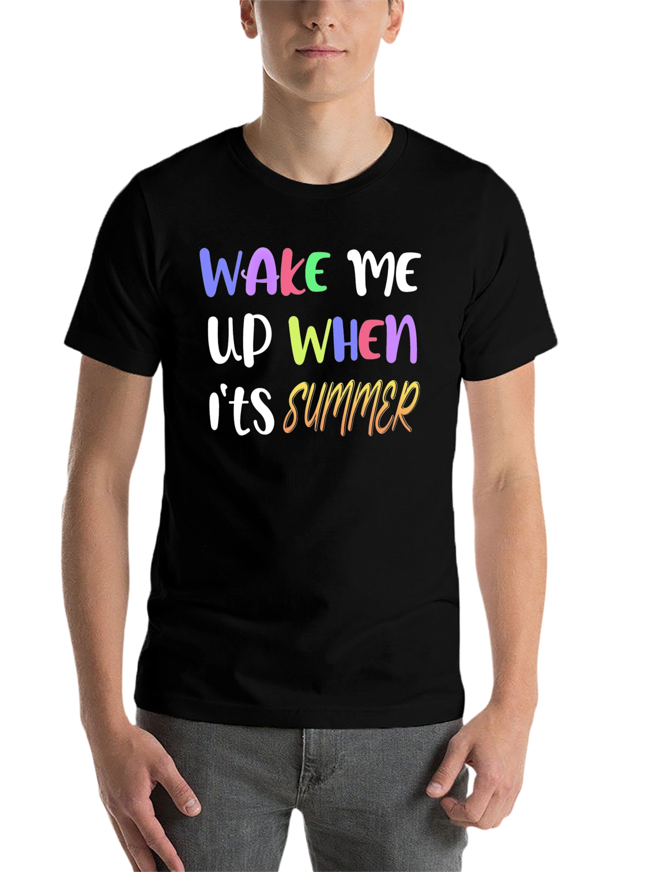 Black Wake Me Up When It's Summer Graphic T-Shirt view 7