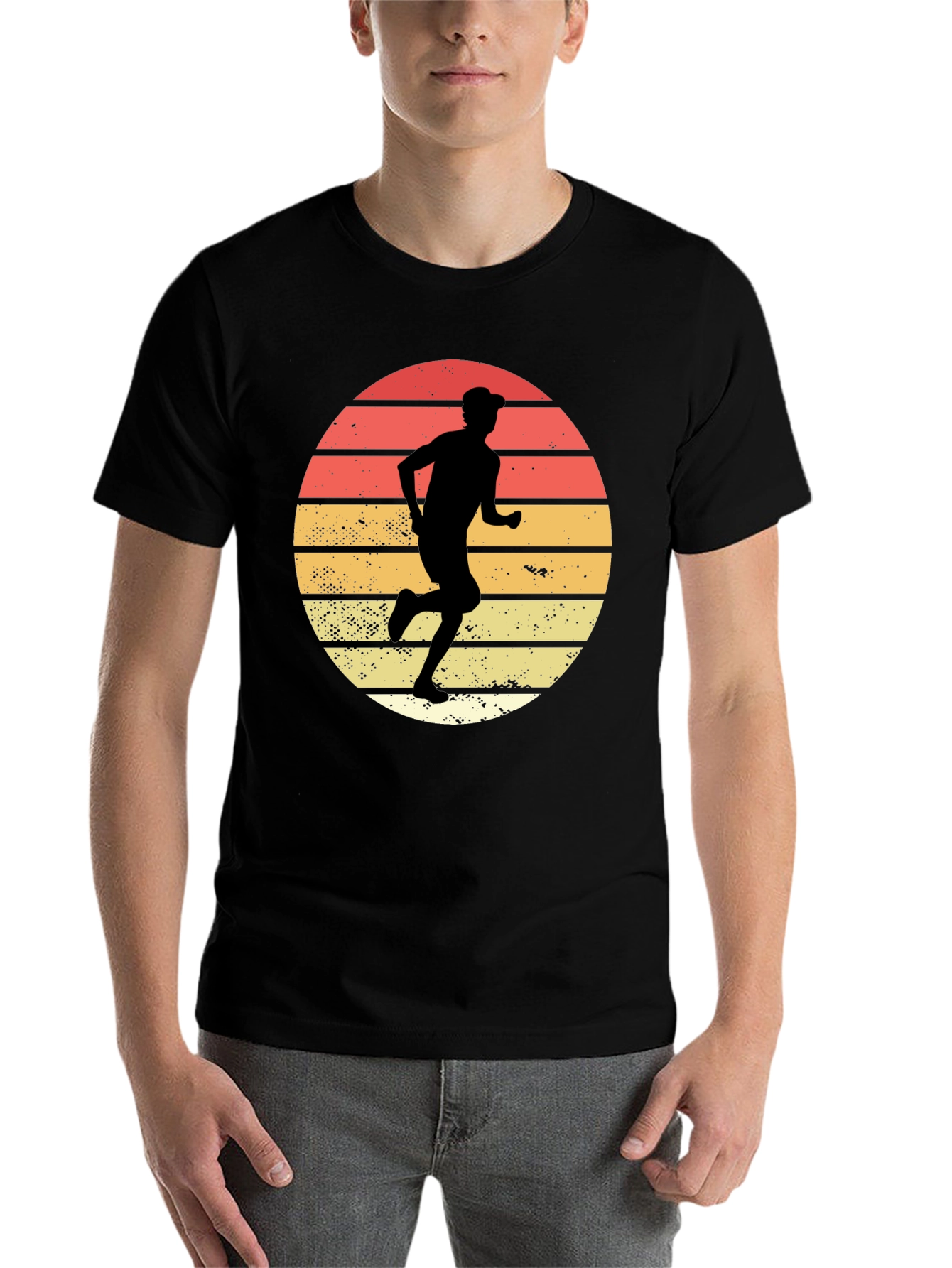 Black Retro Runner Graphic T-Shirt view 7