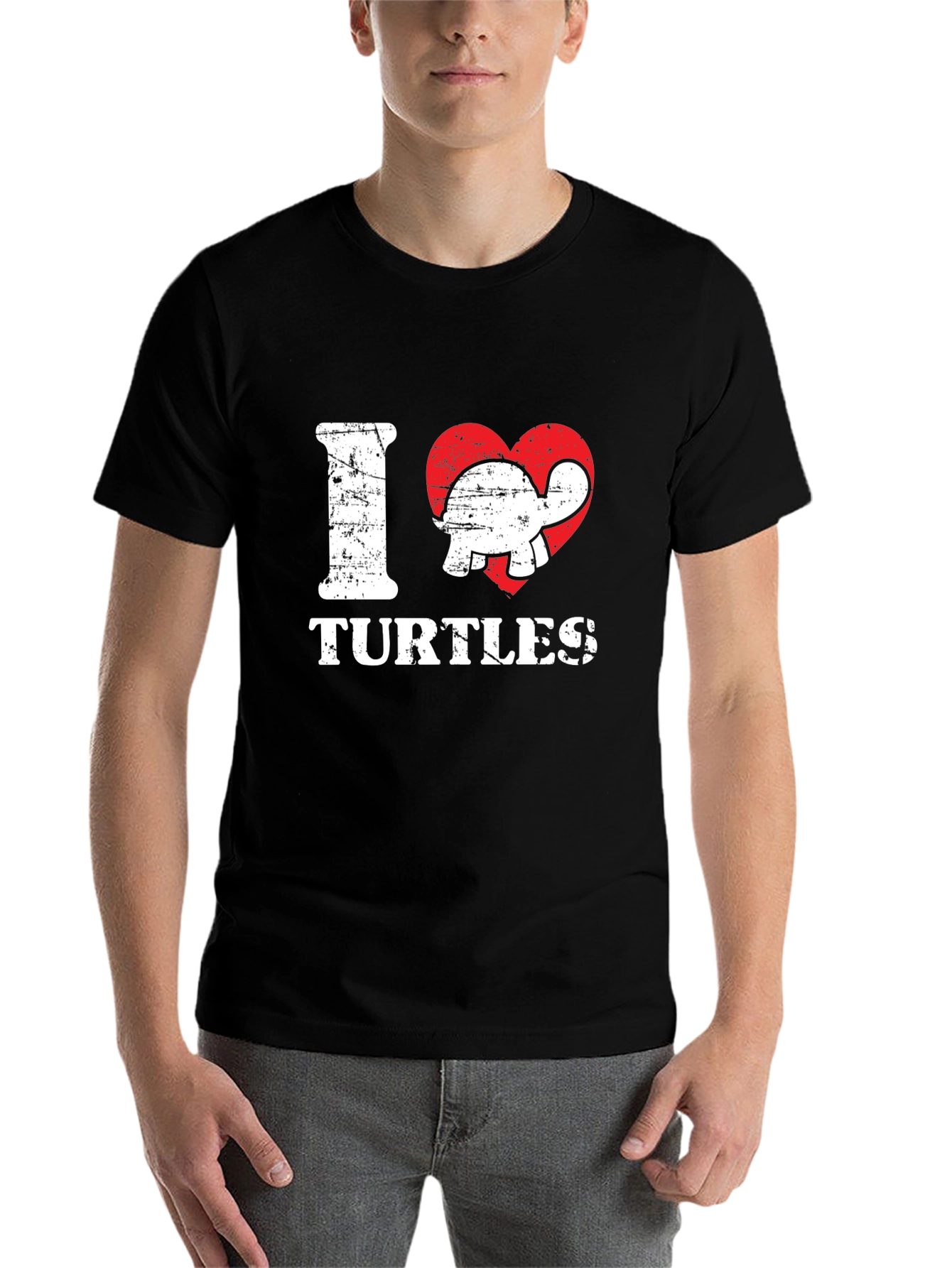 Black I Heart Turtles Graphic T-Shirt view 7