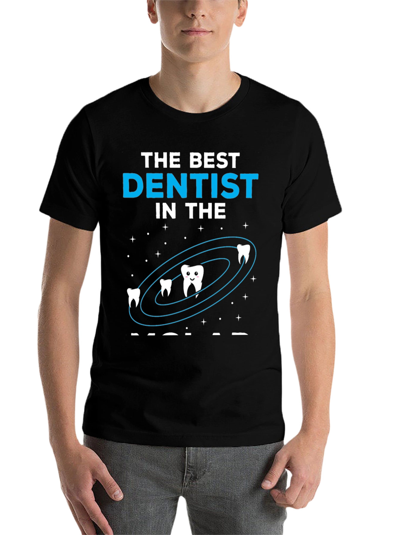 Black Best Dentist in the Galaxy Graphic T-Shirt view 7