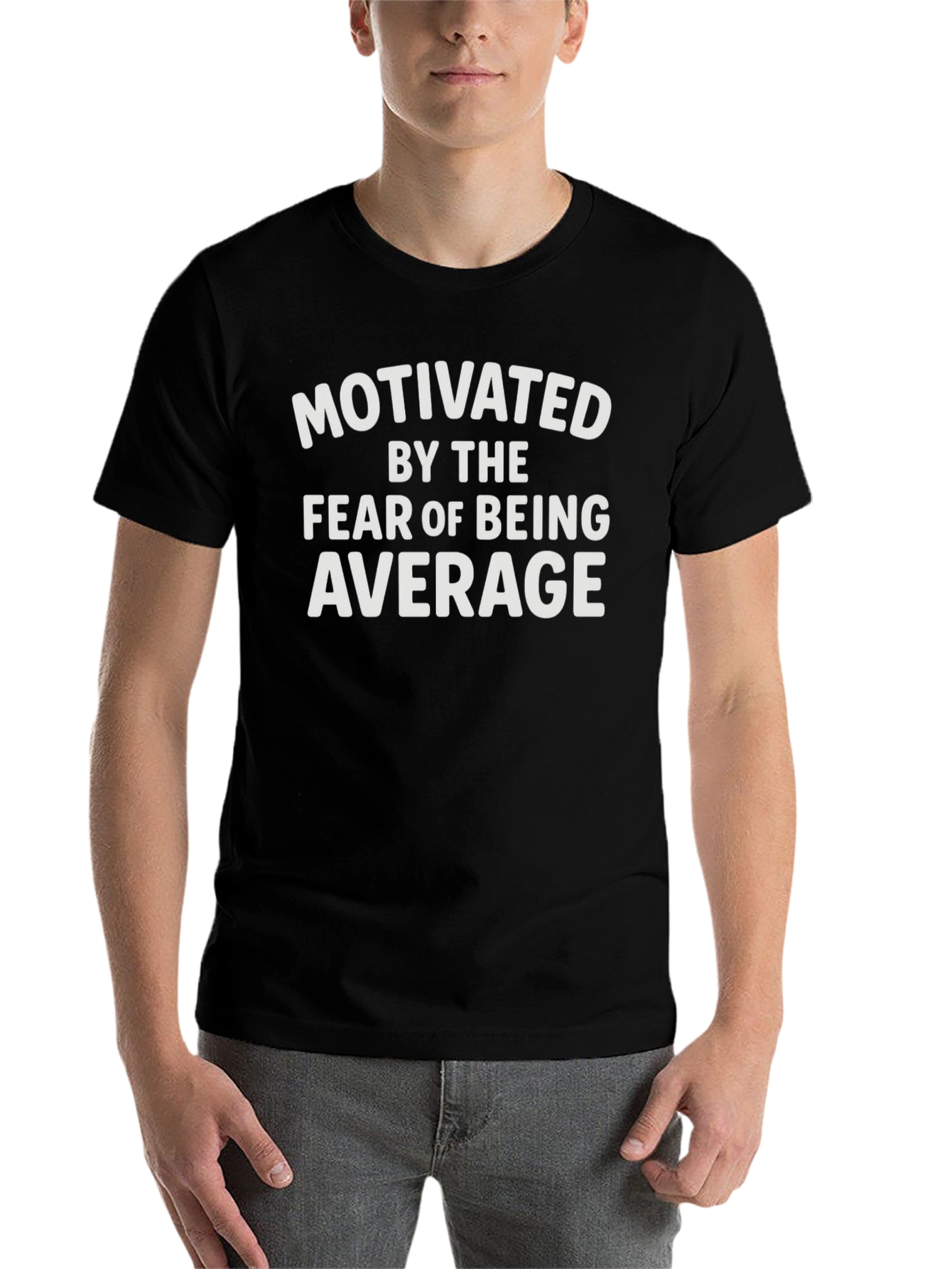 Black Motivated by Fear T-Shirt - Mens Black Graphic Tee view 7
