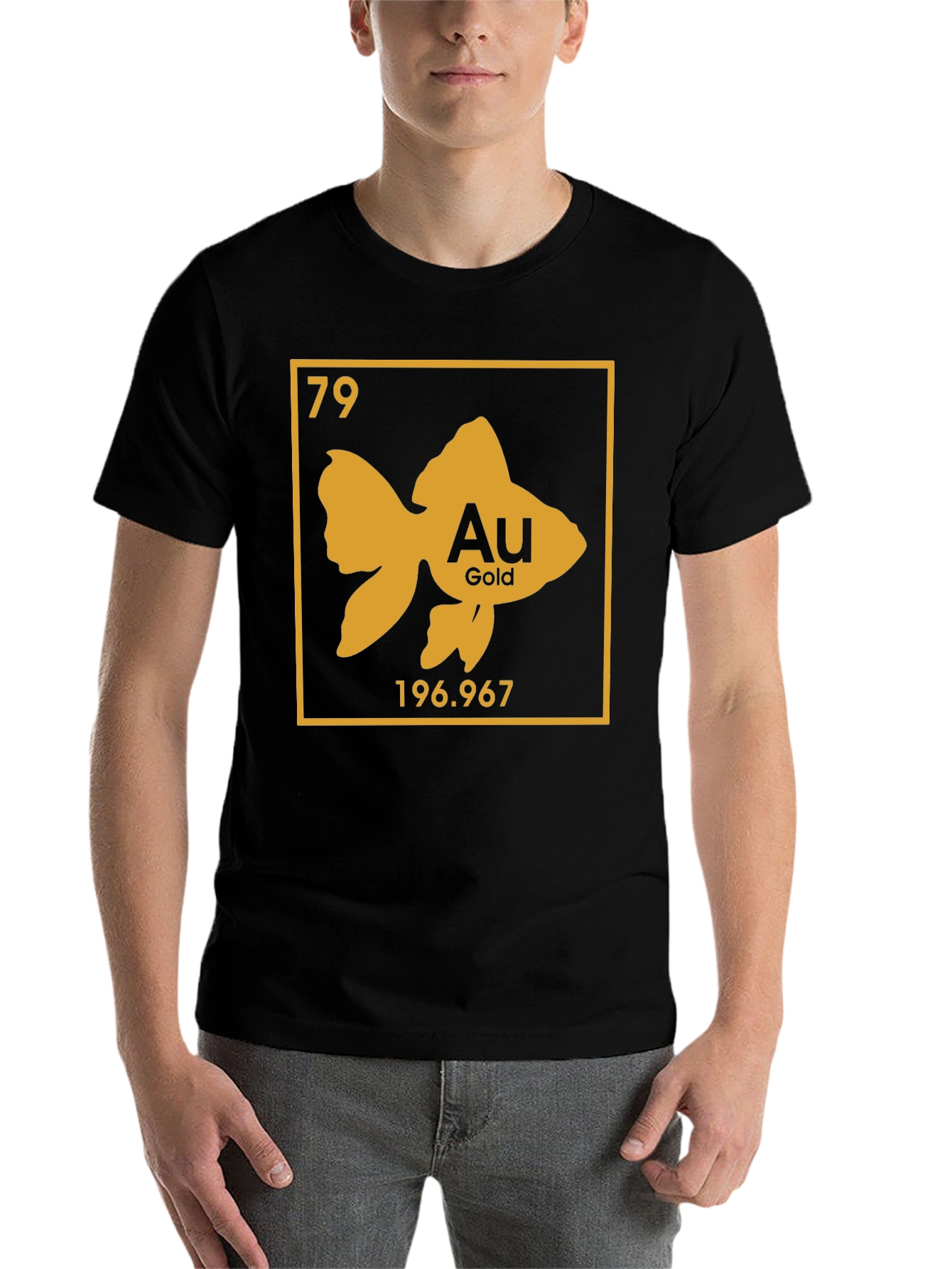 Black Goldfish Element Funny Graphic T-Shirt view 7